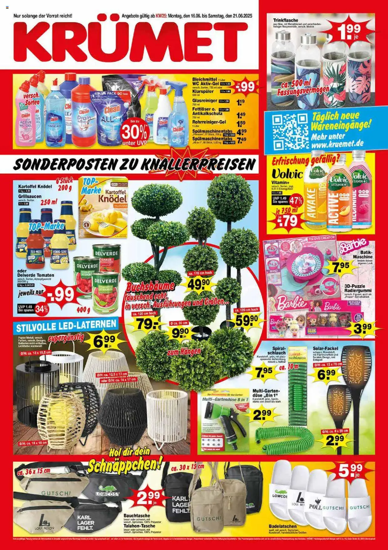 KRÜMET Prospekt (vom 16.06.2025 - 21.06.2025) - Tomaten, Spülmaschinentabs, Klarspüler, Top, Volvic, Batterien