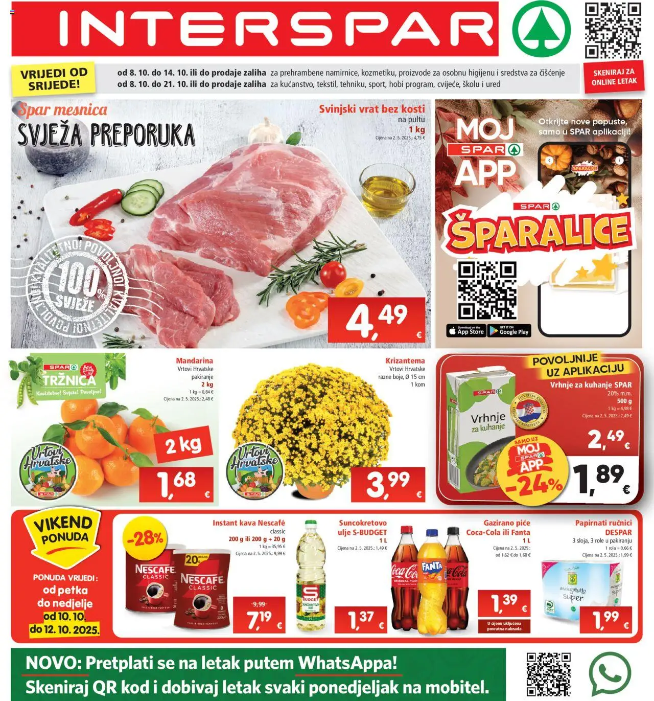 Interspar aktualni Katalog vrijedi od 08.10.2025 - tjedna akcija broj stranice 1