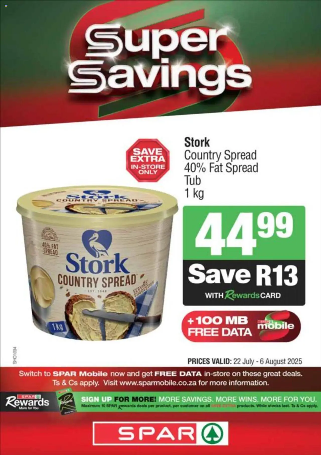Spar Specials from 22/07 - 06/08/2025 > Promotions