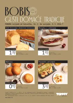 Pregled letka Bobis Super ponuda trgovine Tommy vrijedi od 26.02.2026