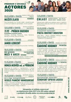 Náhľad Mestské divadlo Actores Rožňava letáku platného od 21.10.2025