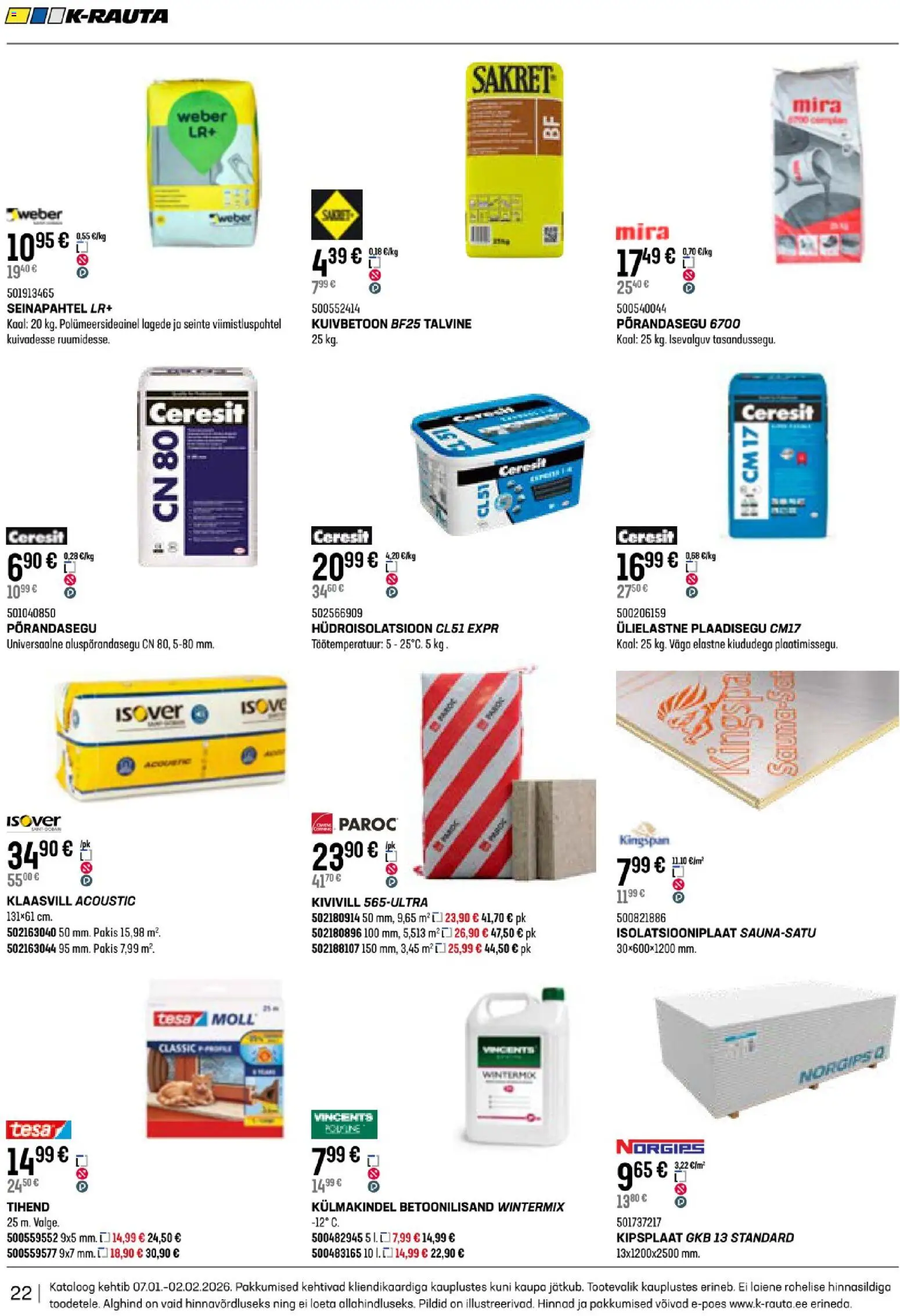 K-Rauta kliendilehe eelvaade alates 2026.01.07