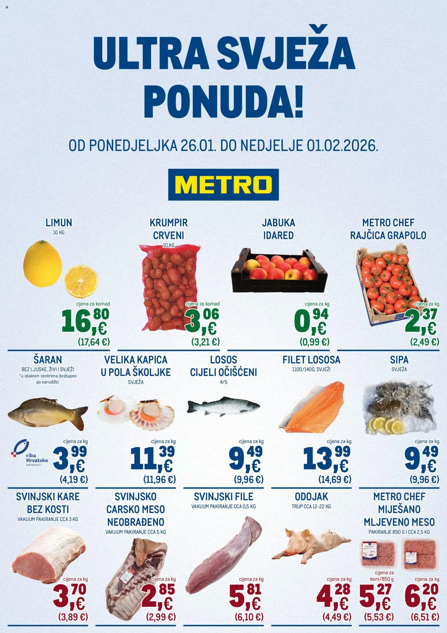 Pregled letka Ultra svježa ponuda trgovine Metro vrijedi od 26.01.2026