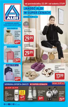 Pogląd gazetki "Artykuły przemysłowe i tekstylia" ze sklepu Aldi ważnej od 22.09.2025