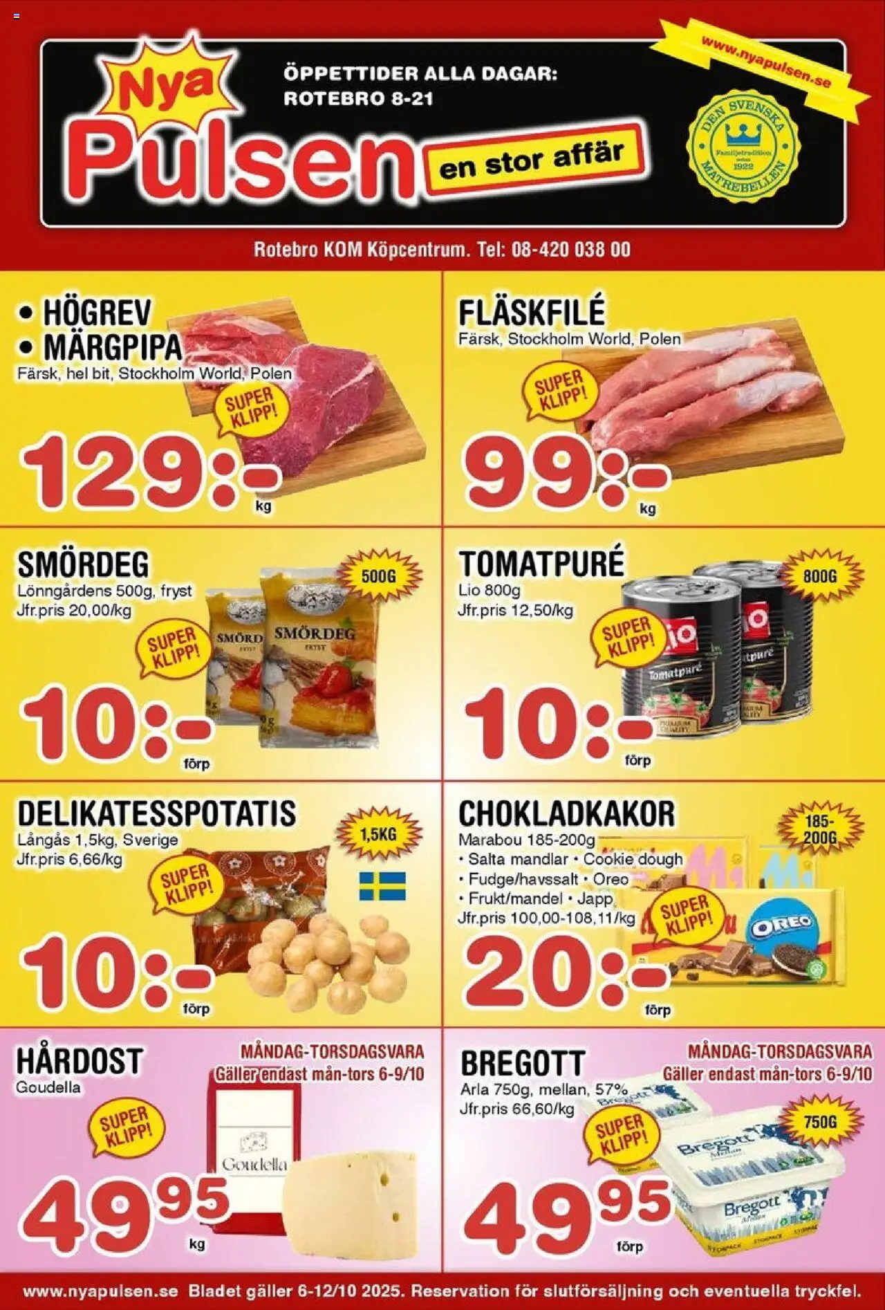 Aktuella reklamblad Nya Pulsen är giltig 06/10 2025 > Veckans Erbjudanden gäller från 06/10/2025 till 12/10/2025 sidnummer 1