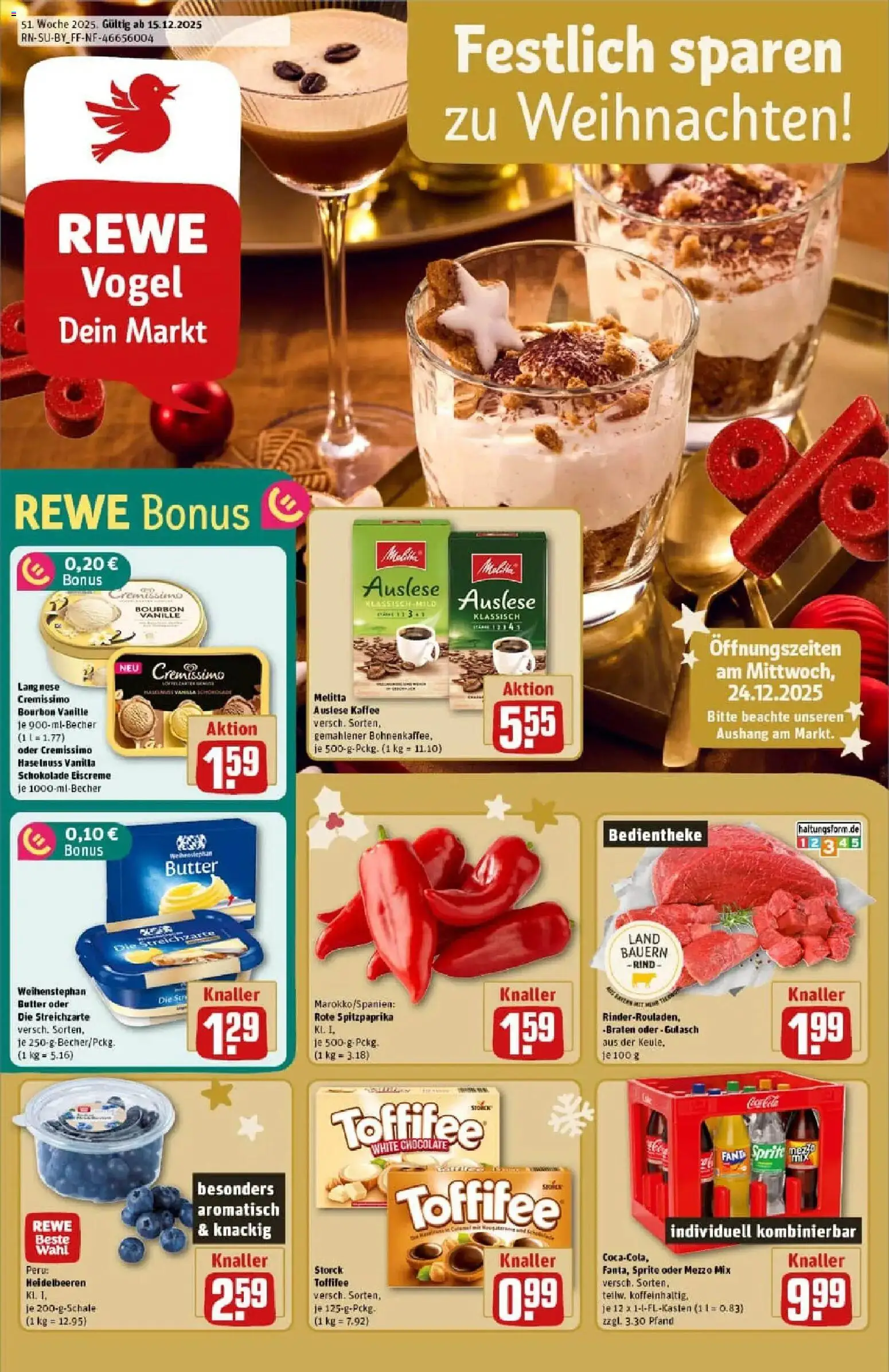 Vorschau von dem Prospekt des Geschäftes Rewe, gültig ab dem 15.12.2025