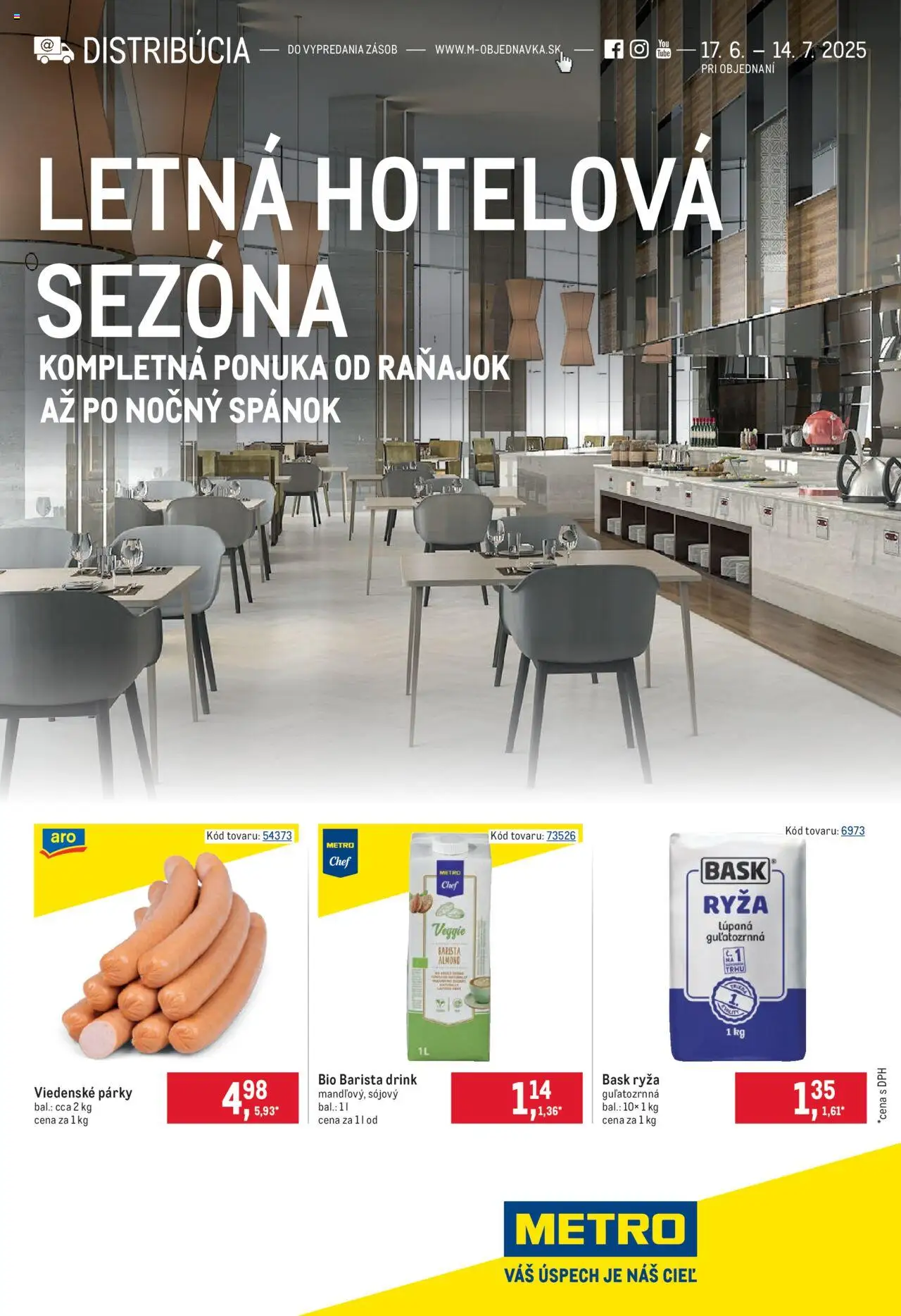 Metro Letná hotelová sezóna (17.06. - 14.07.2025) - Akčná ponuka - Ryža, Párky, Barista