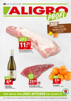 Vorschau des Merkblatts Aktionen Schlieren, Gossau SG, Frauenfeld, Rapperswil-Jona, Sargans, Bern, Brüttisellen, Pratteln, Emmen, Spreitenbach vom Shop Aligro gültig von 10.11.2025 bis 15.11.2025