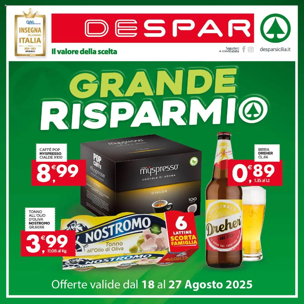 Volantino Despar valido da 24/08/2025 numero di pagina 1