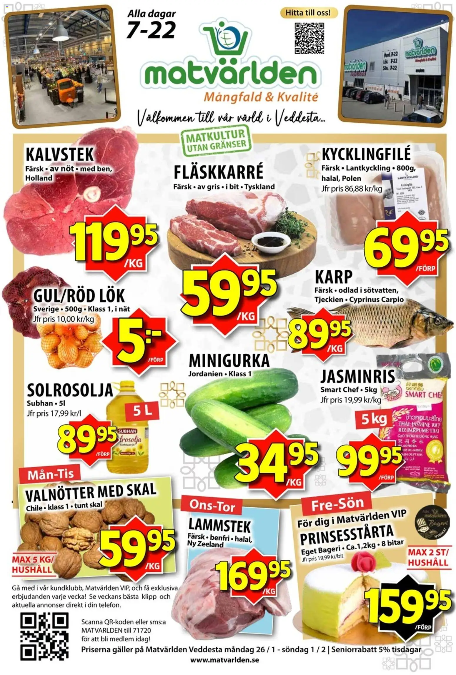 Förhandsgranska reklamblad Aktuella reklamblad Matvärlden - Veddesta från butik Matvärlden gäller från 26/01/2026