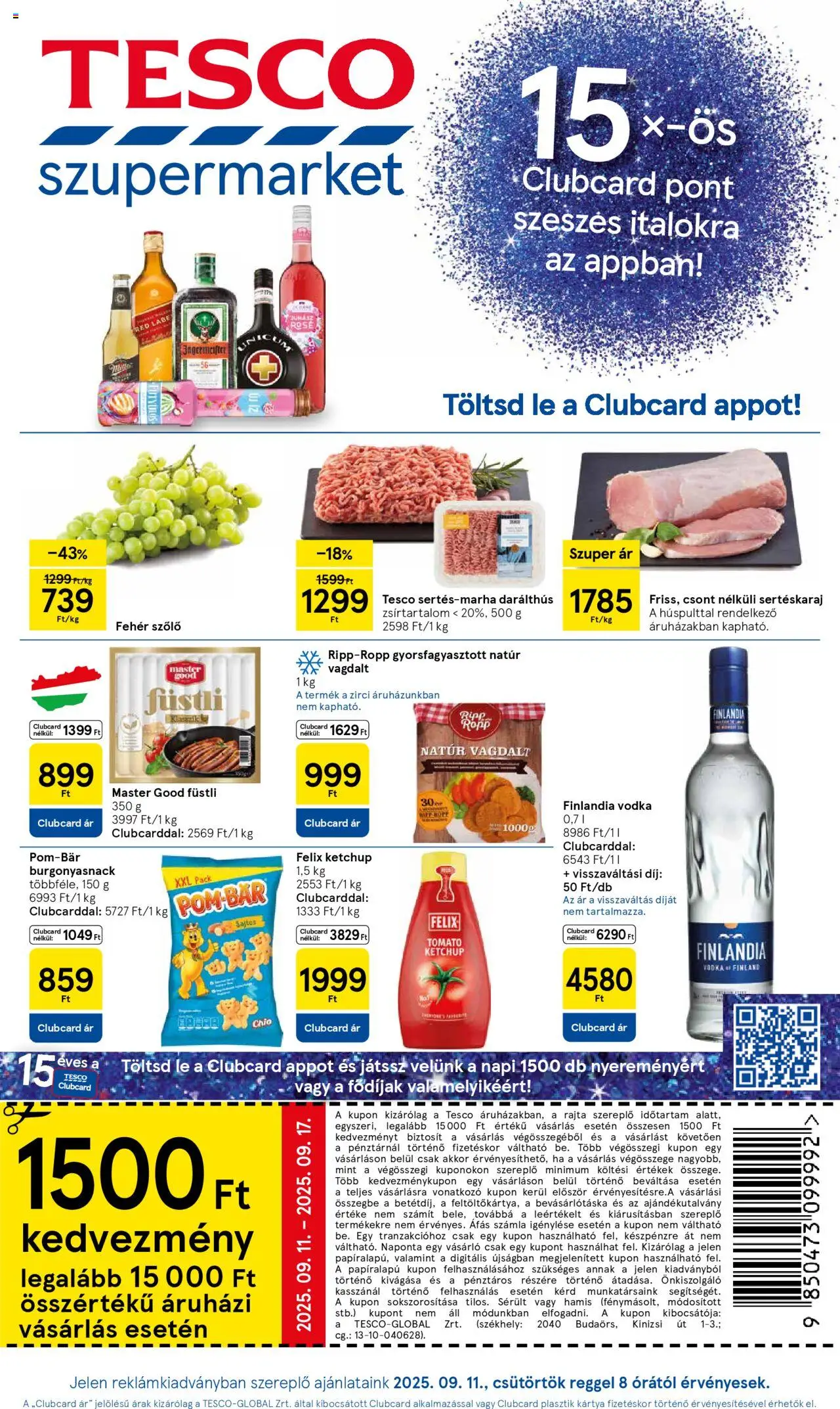 Tesco aktuális szórólap, érvényes 2025.09.11.-től - 1 oldal