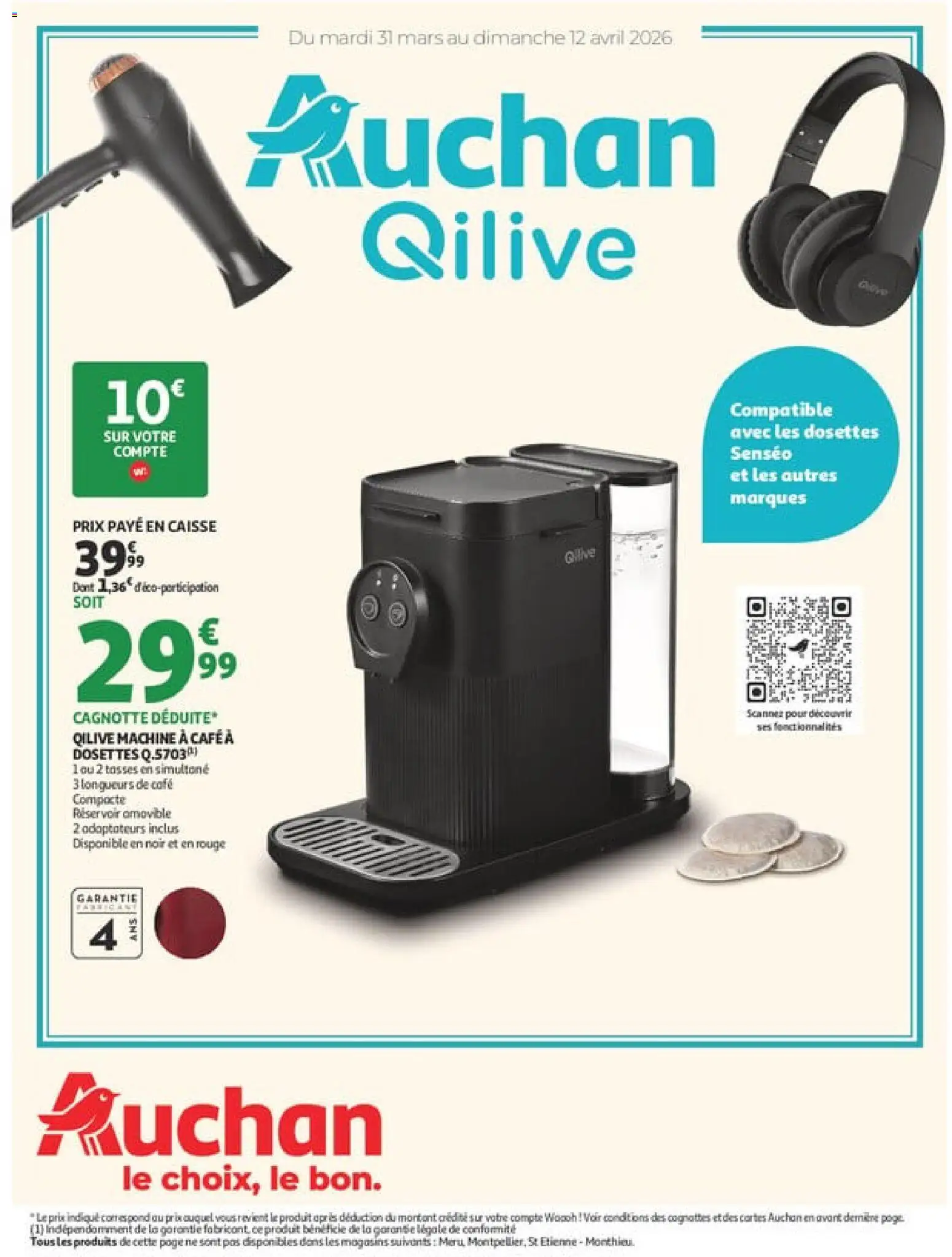 Voorbeeld van Auchan Produits Qilive van winkel Auchan geldig vanaf 31/03/2026