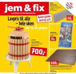 Forhåndsvis Kundeavis fra butikk Jem & Fix gyldig fra 24/08/2025