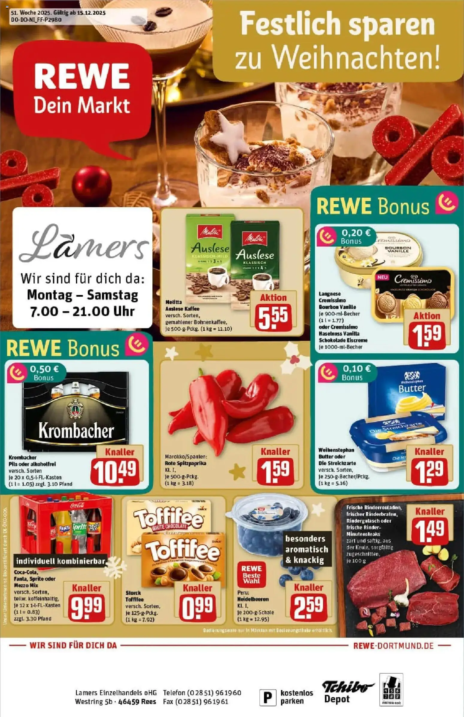 Vorschau von dem Prospekt des Geschäftes Rewe, gültig ab dem 15.12.2025