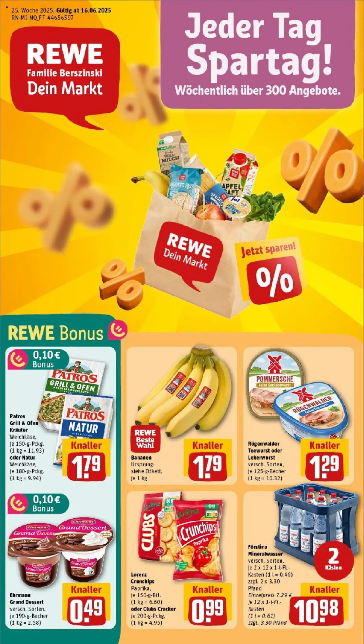 REWE Prospekt ab 15.06.2025 nächste Woche - Prospekt Fuldatal / Ihringshausen - Äpfel, Grill, Mineralwasser, Ofen, Paprika, Saft, Patros, Lorenz crunchips
