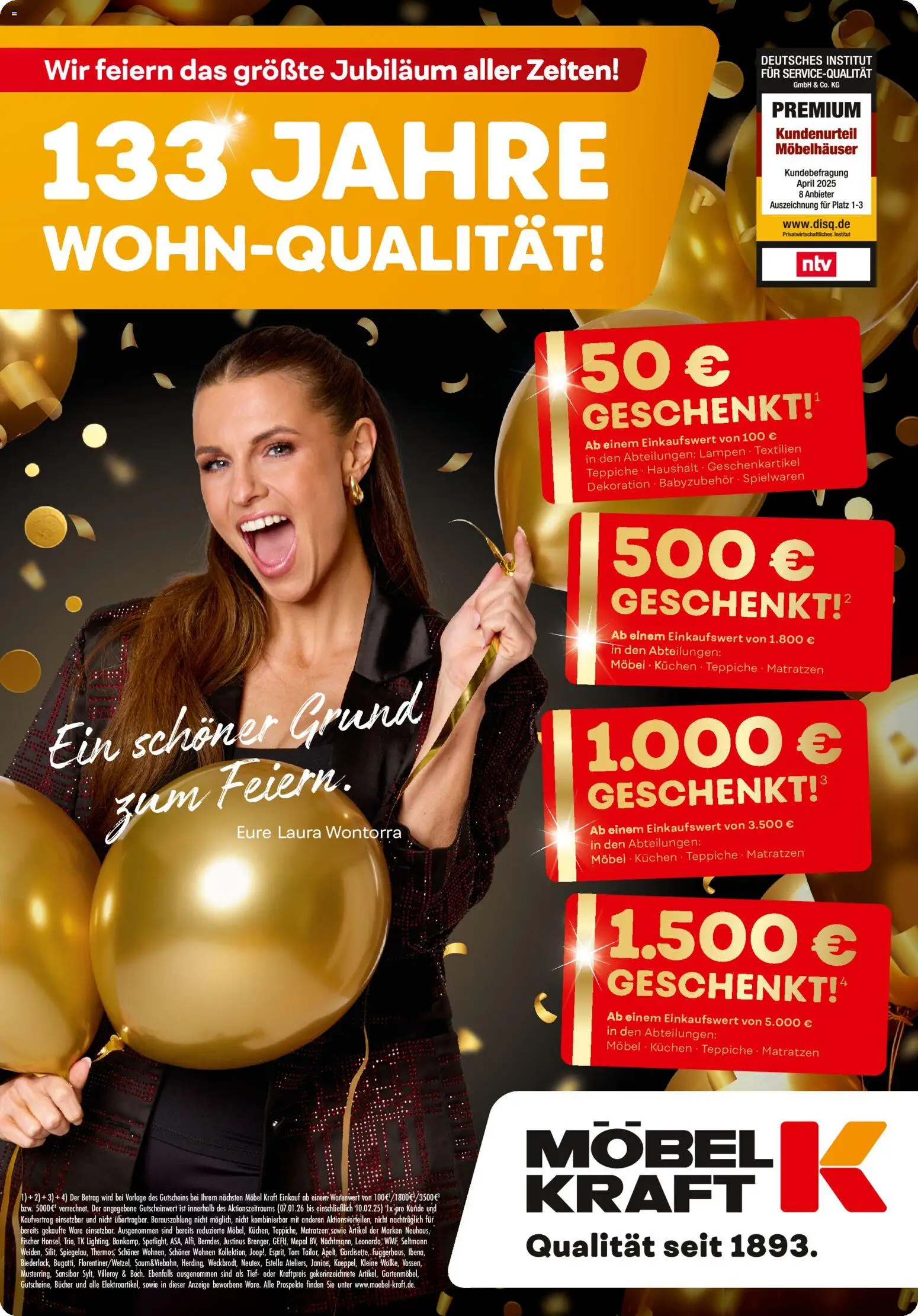 Vorschau von dem Prospekt des Geschäftes Möbel Kraft, gültig ab dem 07.01.2026 - Kuchen