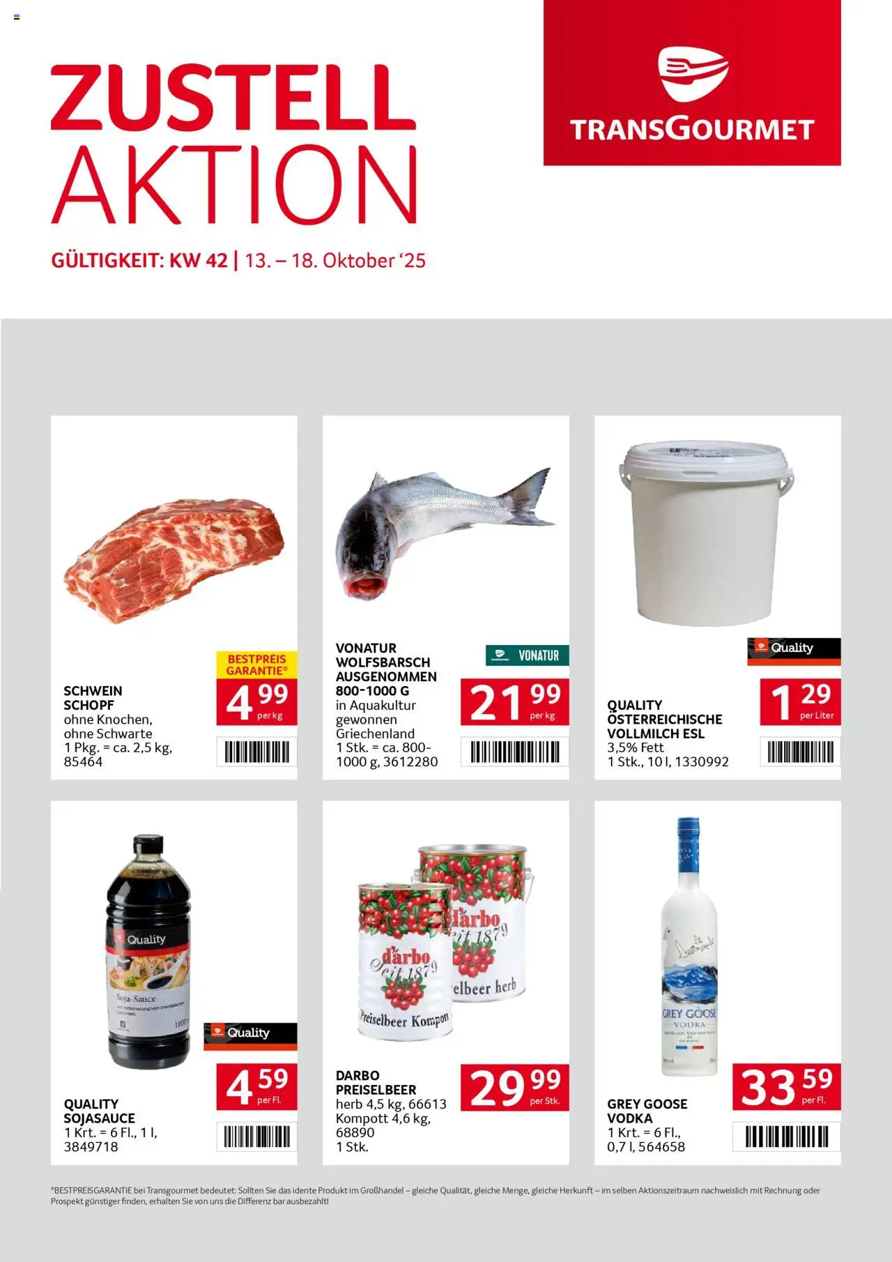  Transgourmet Zustellaktion ab (13.10.2025 - 18.10.2025) - Seite 1 - Vollmilch