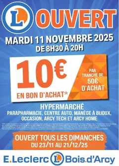 Prévisualisation de Ouv. 11 novembre 2025 du magasin E.Leclerc formulaire valide 12/11/2025