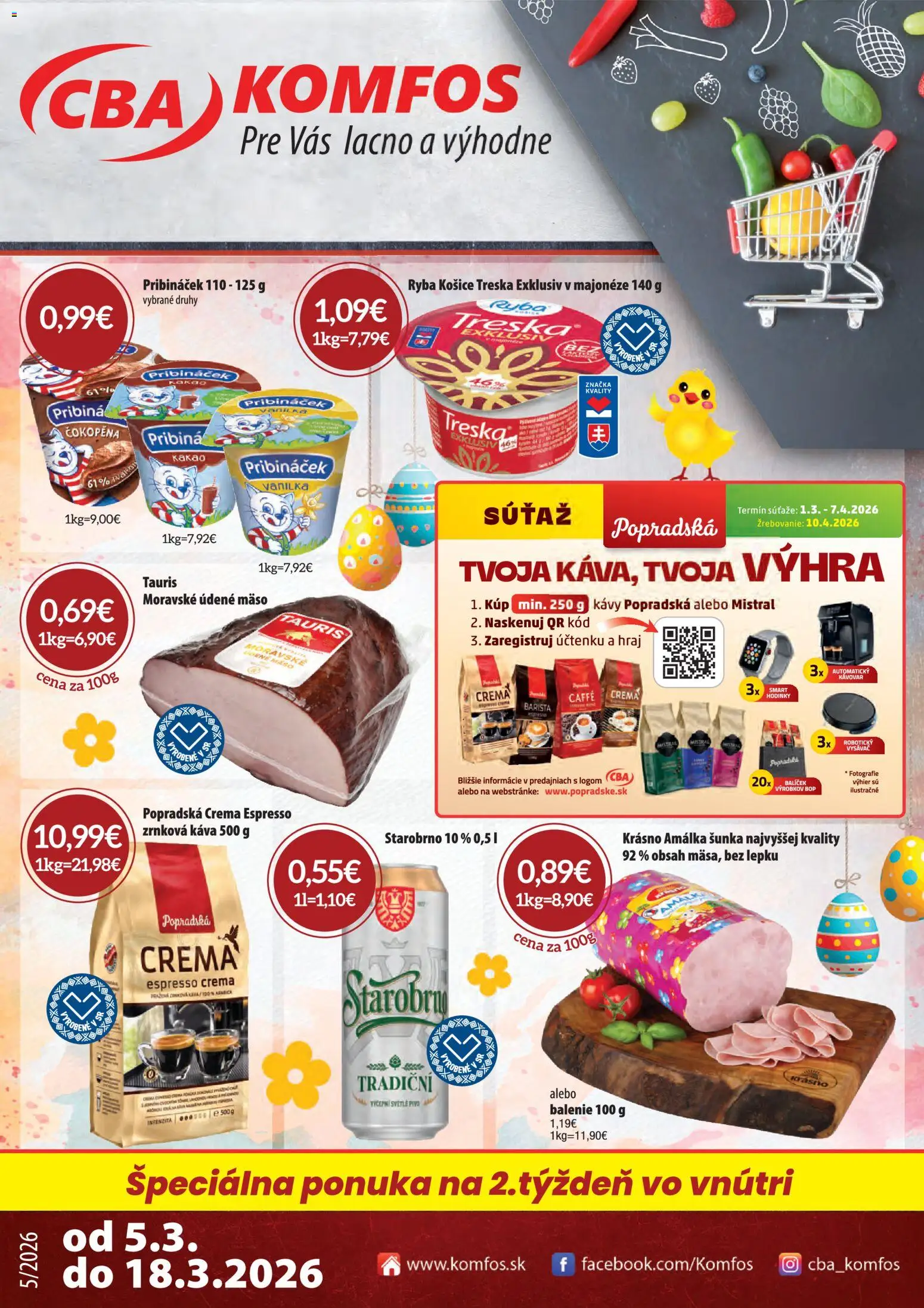 Náhľad CBA Komfos letáku platného od 05.03.2026
