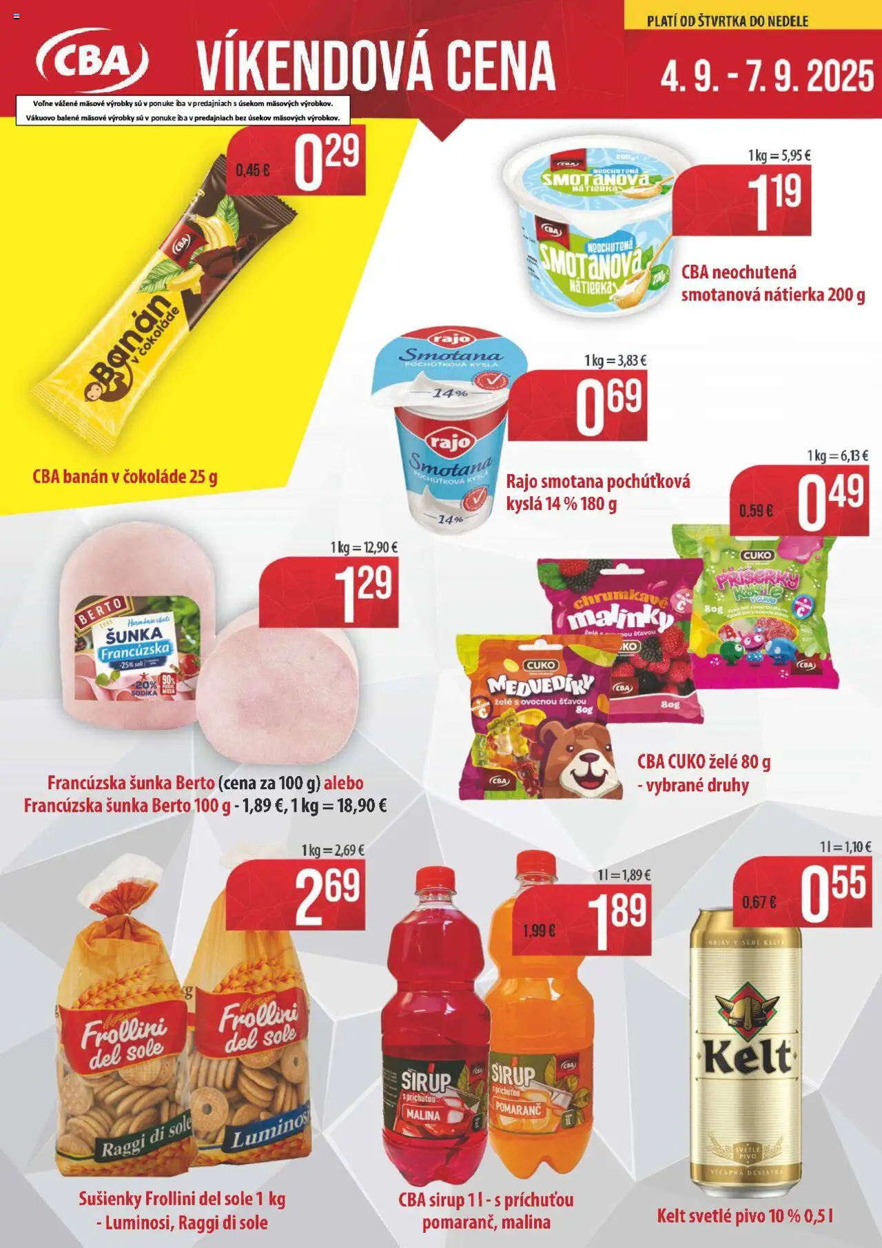Nitrazdroj Víkendové ceny CBA (04.09. - 07.09.2025) - Akčná ponuka