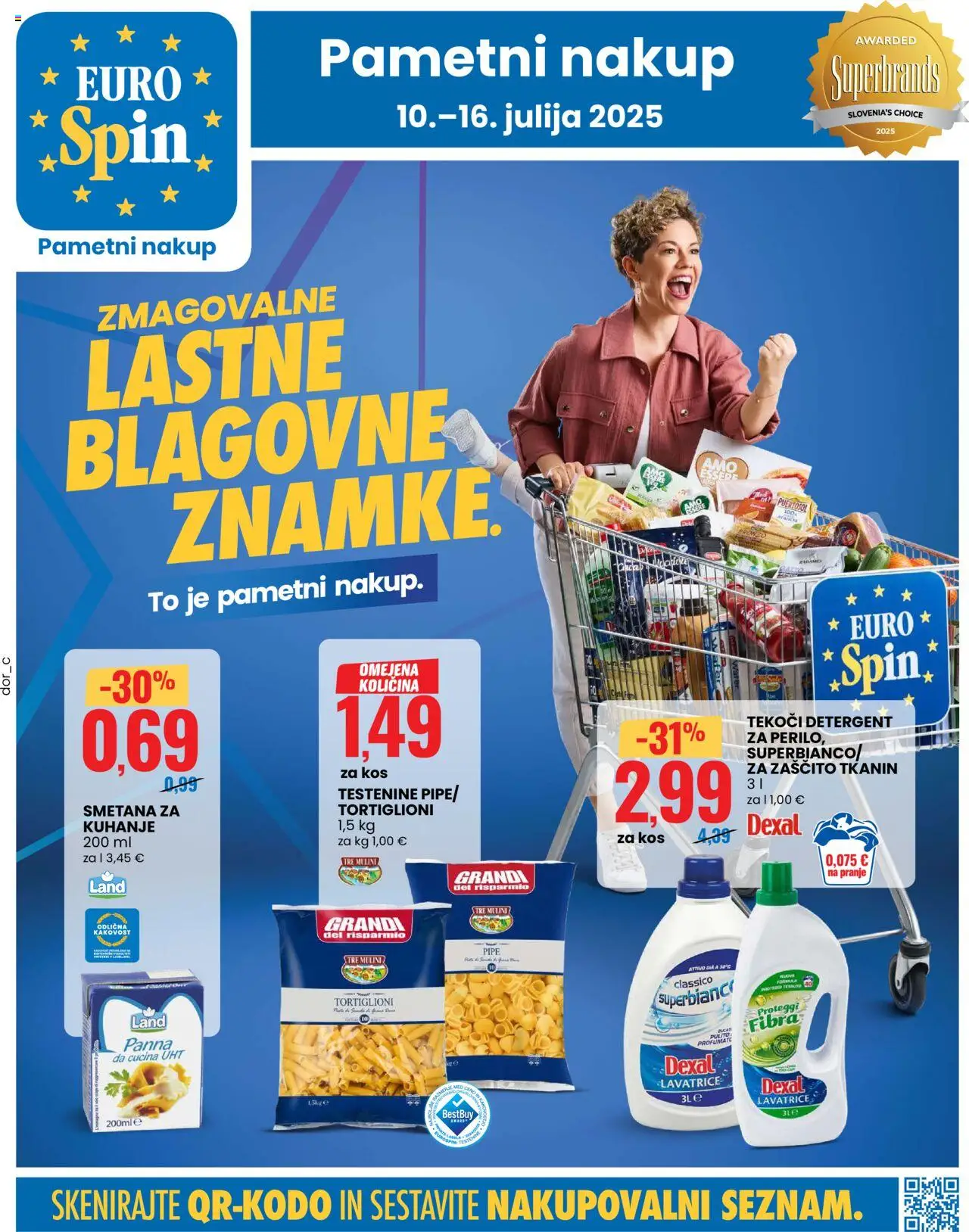 Eurospin Katalog od 09.07.2025 - aktualna ponudba - stran 1 - Kos, Testenine, Detergent, Smetana