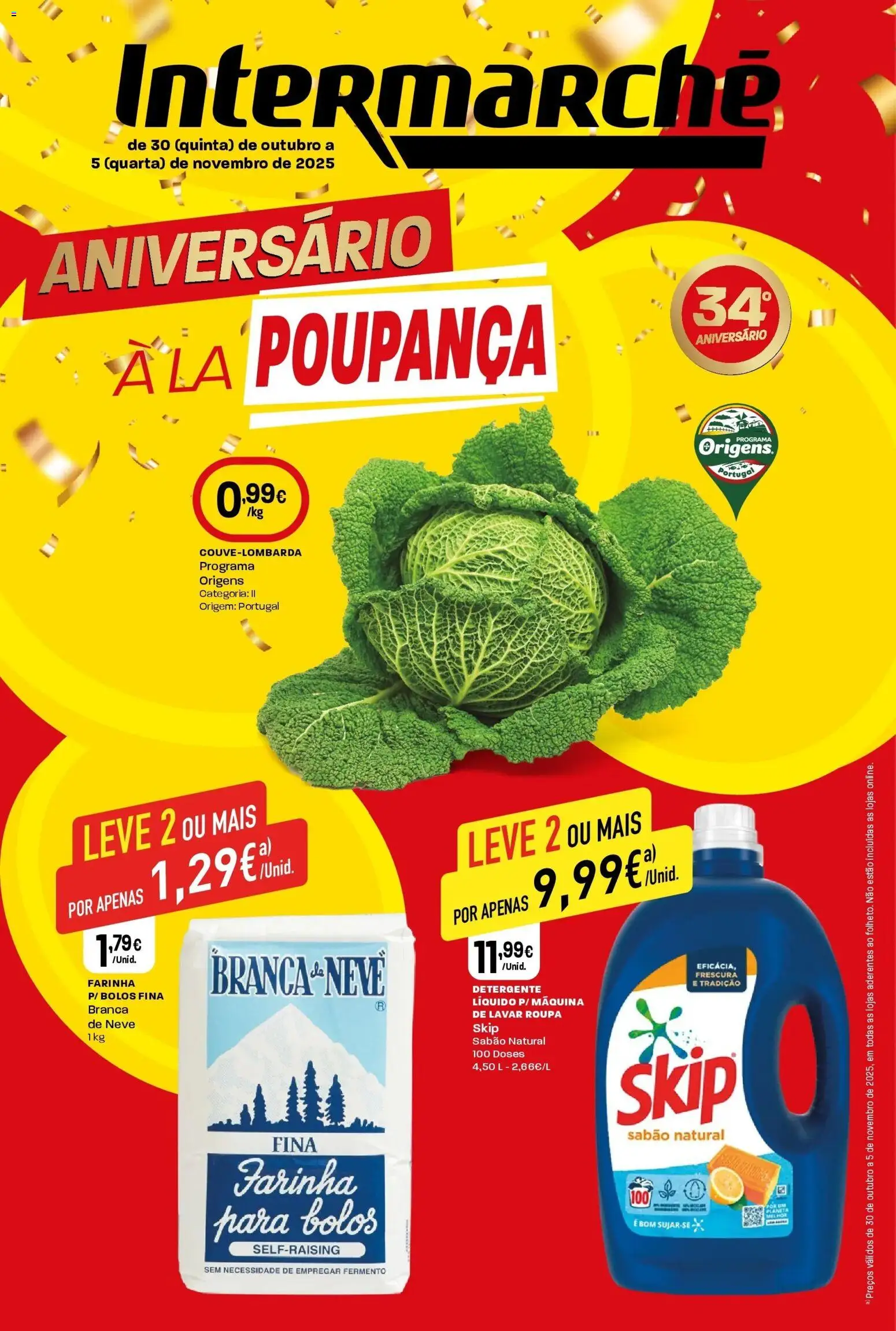 Pré-visualização do folheto da loja Intermarché válida a partir de 30/10/2025 - Máquina de lavar roupa, Farinha, Máquina de lavar, Detergente, Sabão