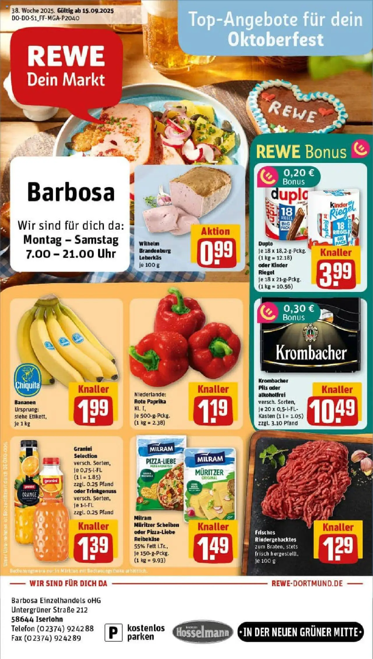 REWE Prospekt ab 14.09.2025 nächste Woche - Prospekt Iserlohn	