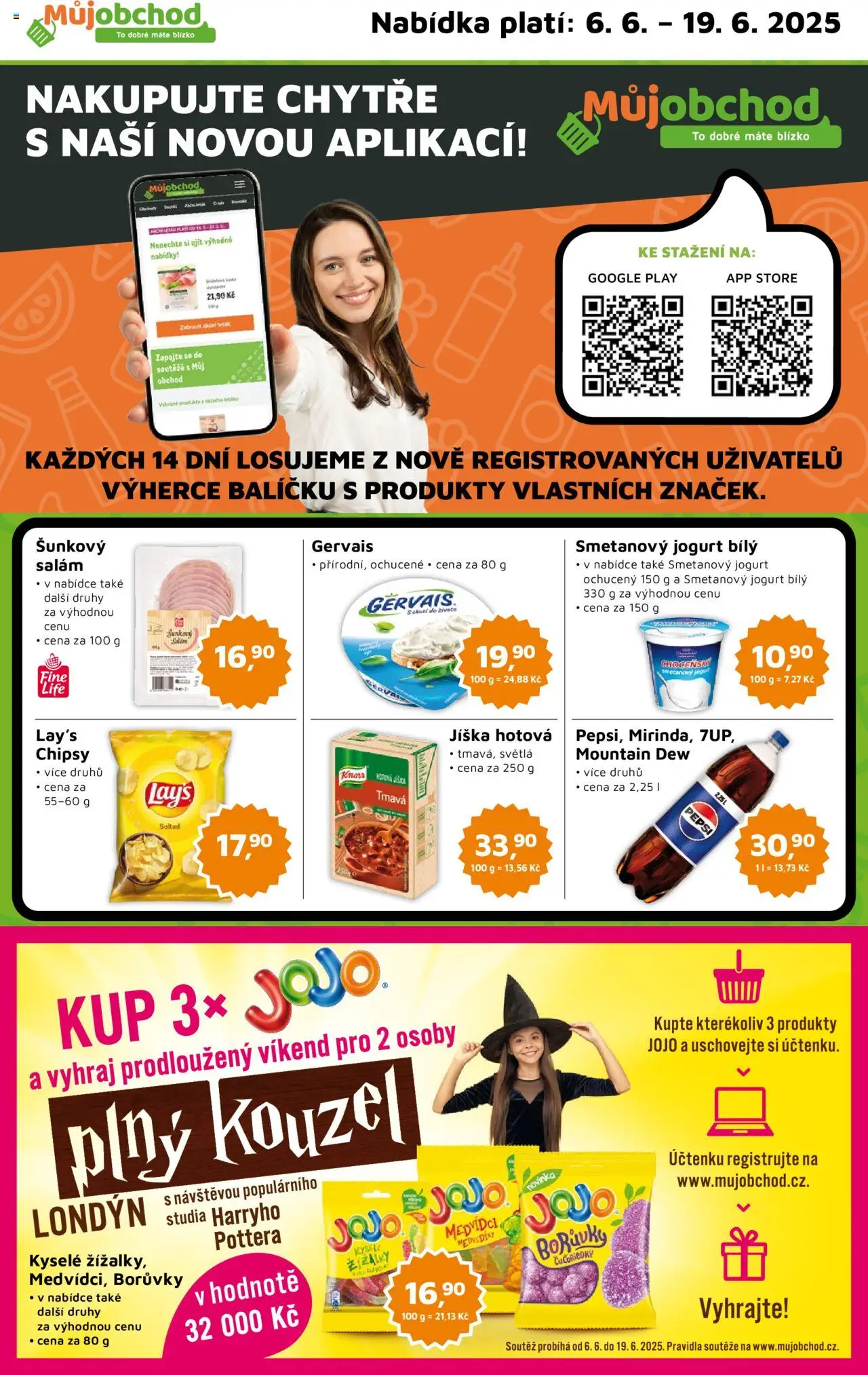  Můj obchod Leták (06.06.2025 - 19.06.2025) - Pepsi, Salám, Jíška, Mountain Dew, Knorr, Šunkový salám, Smetanový jogurt, Jíška hotová Knorr