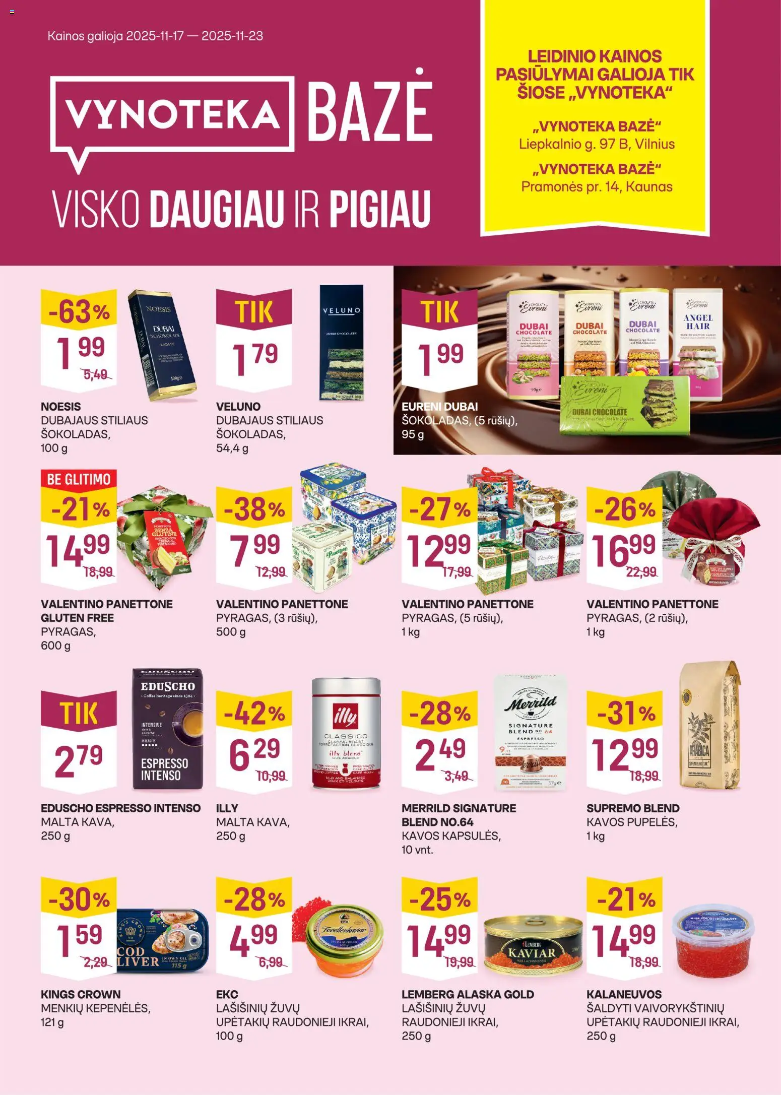 VYNOTEKA parduotuvės leidinio Leidinys galiojančio nuo 2025.11.17 peržiūra