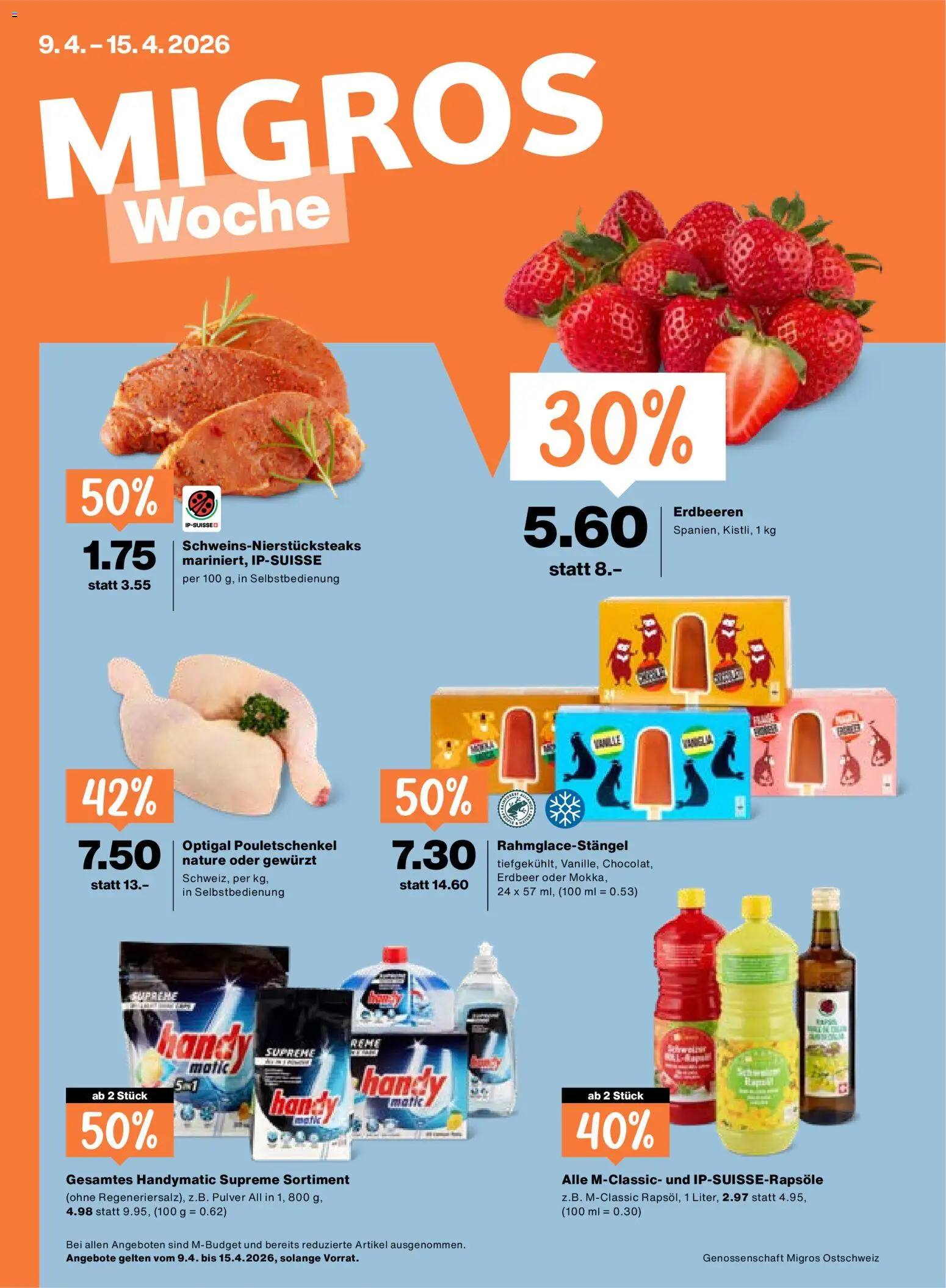 Vorschau des Merkblatts Migros aktionen vom Shop Migros gültig von 09.04.2026 bis 15.04.2026