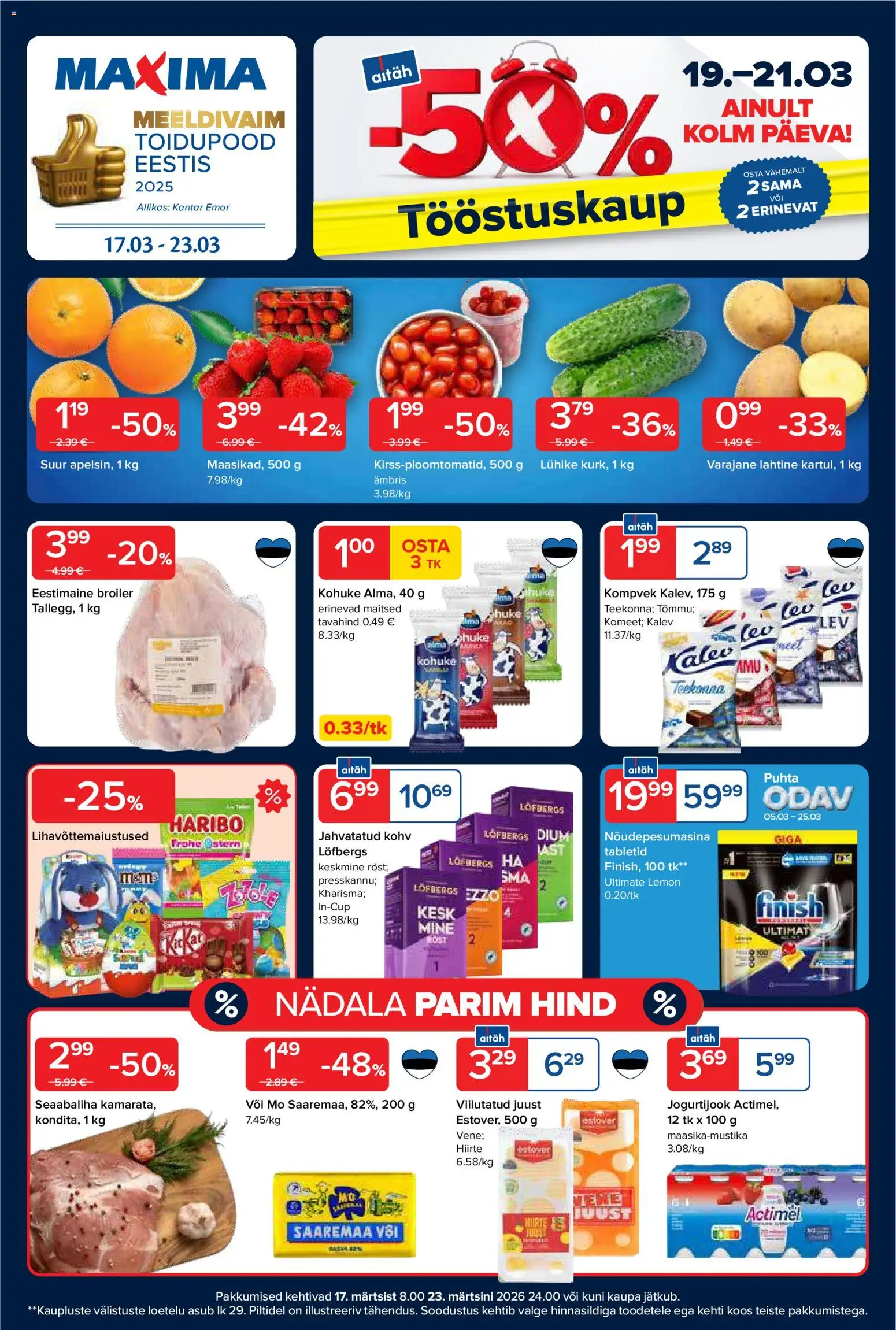 Maxima kliendilehe eelvaade alates 17.03.2026