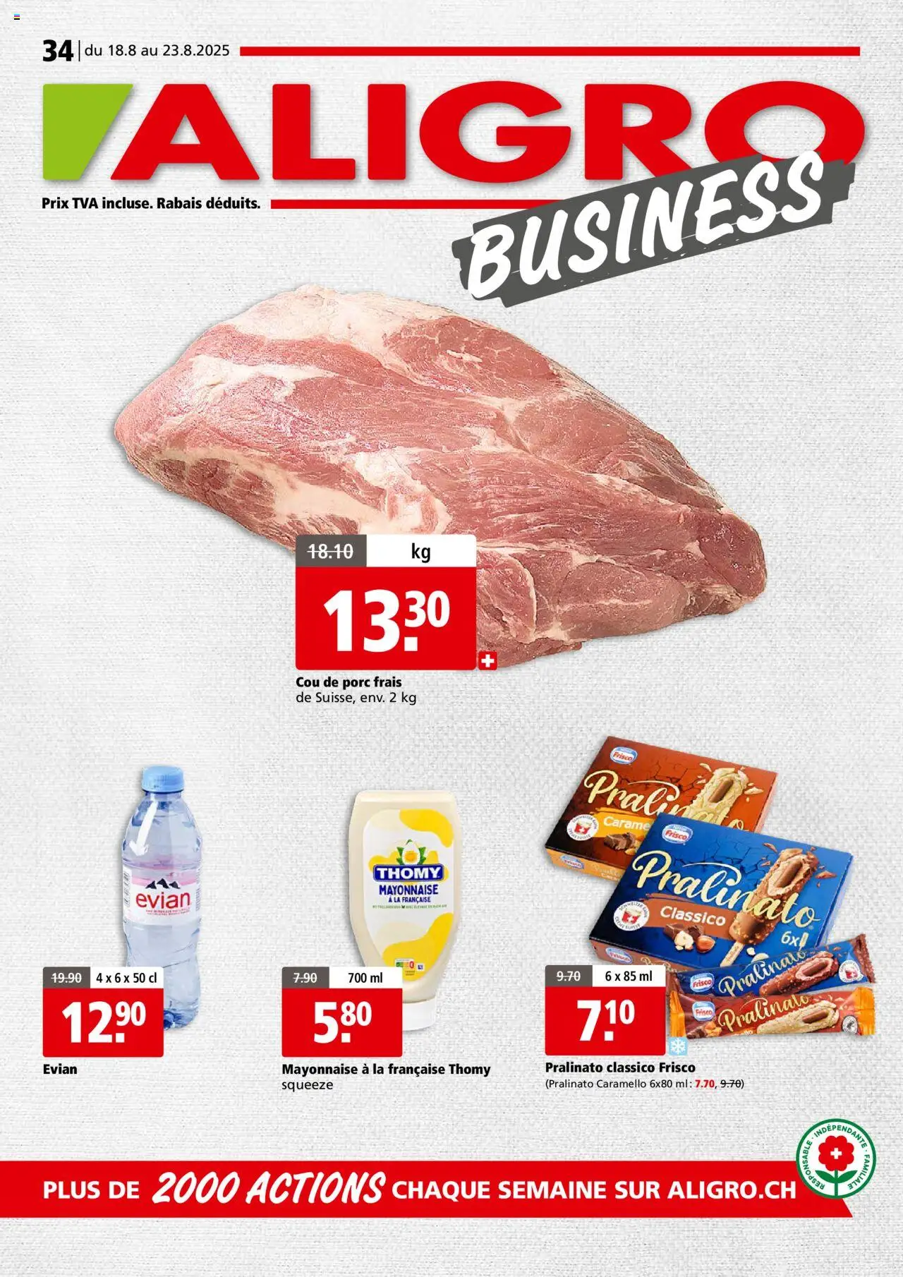 Aligro Aktionen Business Chavannes, Matran, Genève, Sion ab 18.08.2025 - Seitennummer 1