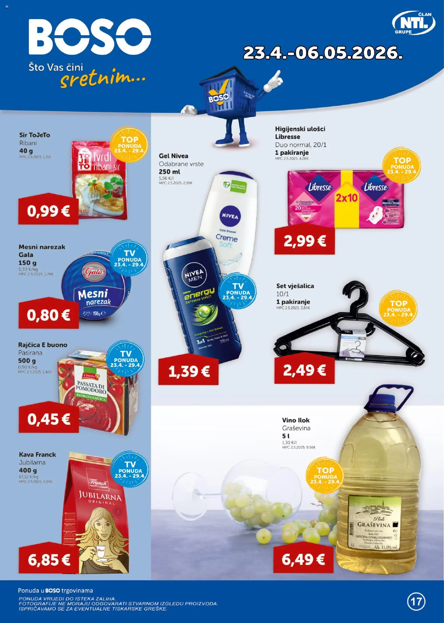 Pregled letka Boso Katalog trgovine Boso vrijedi od 23.04.2026