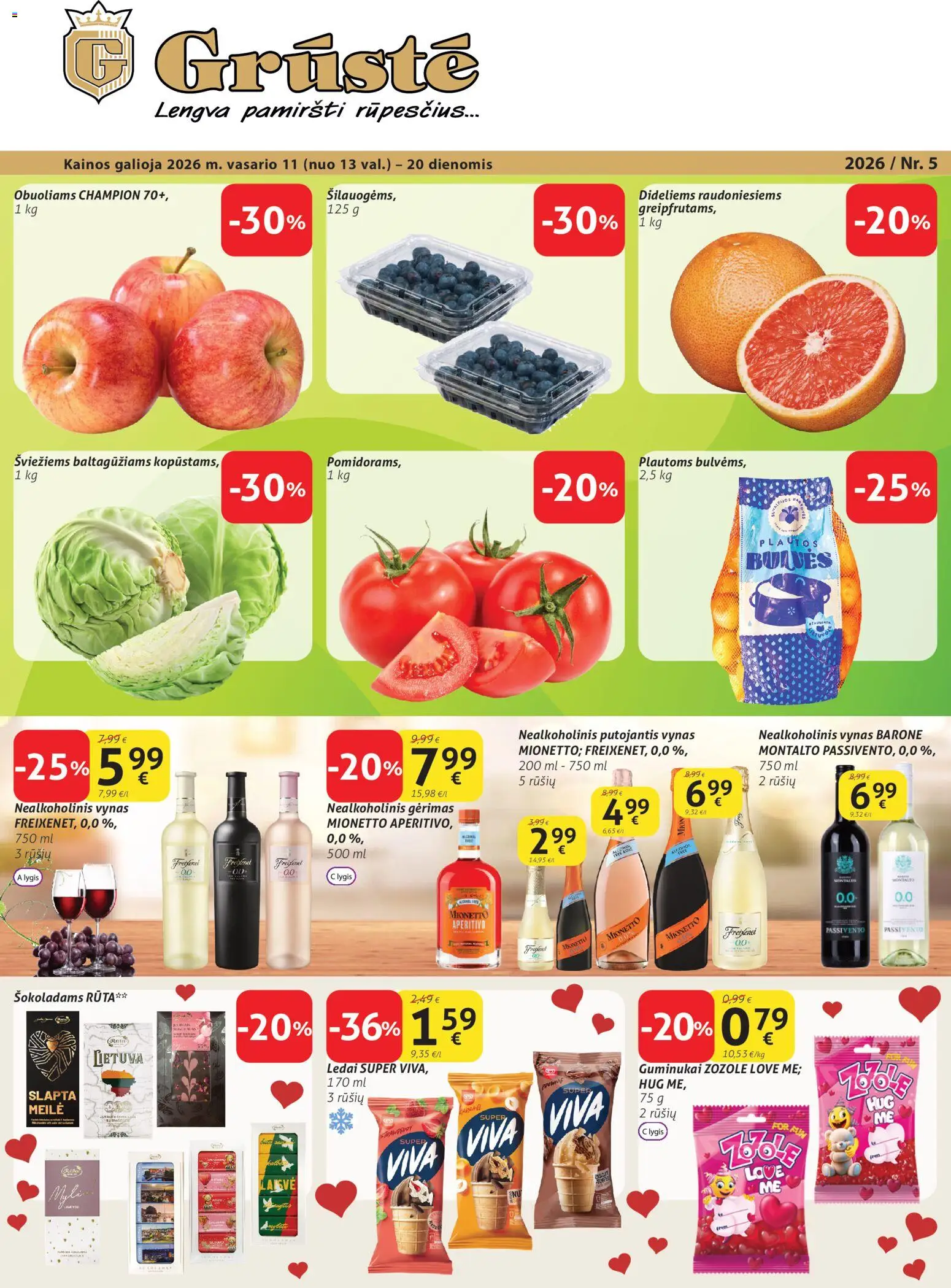 GRUSTE parduotuvės leidinio Leidinys galiojančio nuo 2026.02.11 peržiūra