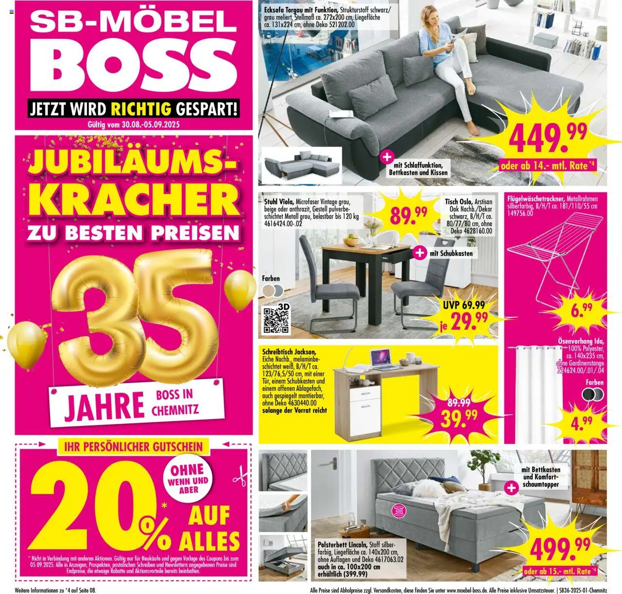 SB Möbel Boss Prospekt Chemnitz (vom 30.08.2025 - 05.09.2025)
