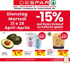 Anteprima dell'opuscolo Despar volantino Appiano dal negozio Despar valido da 21/04/2026
