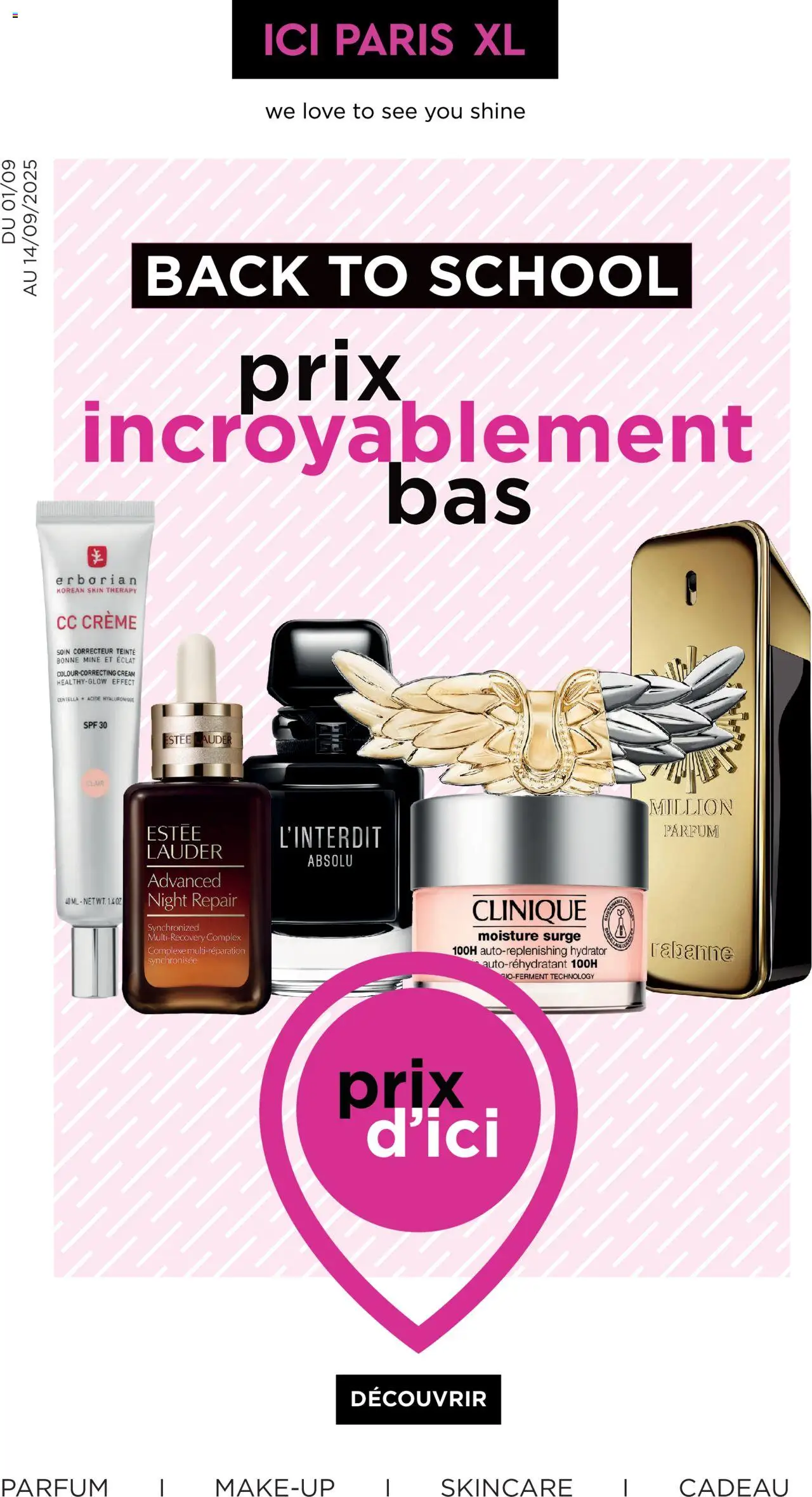 ICI Paris XL shop Publicité geldig vanaf 01/09/2025 - Paginanummer 1