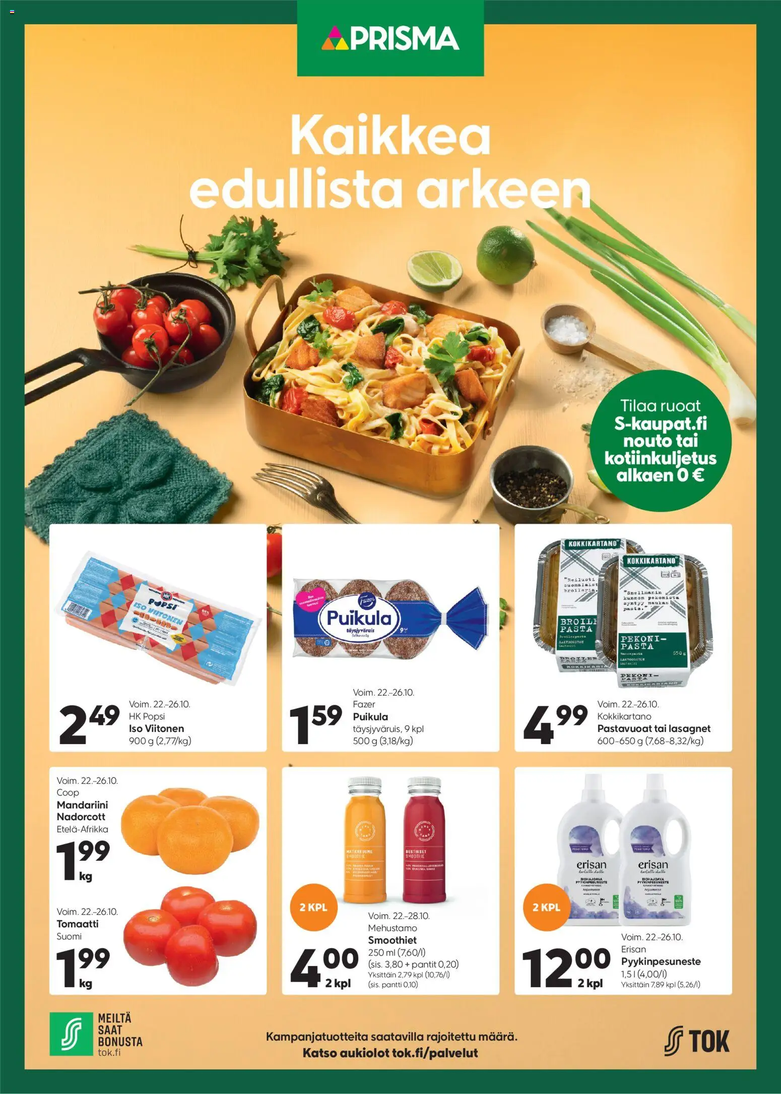 Prisma-kaupan Tarjoukset - Kaikkea edullista arkeen voimassa 22/10/2025 - Sivulla 1