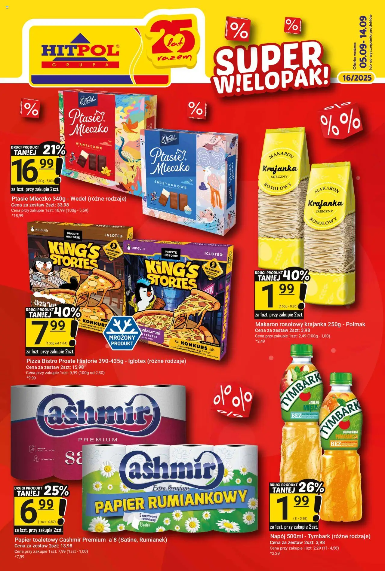 Hitpol Gazetka od 05.09.2025 - Nowa Gazetka - Numer strony 1 - Pizza, Komputer, Rumianek, Ptasie mleczko, Brzoskwinia, Papier toaletowy, Mięta, Papier rumiankowy