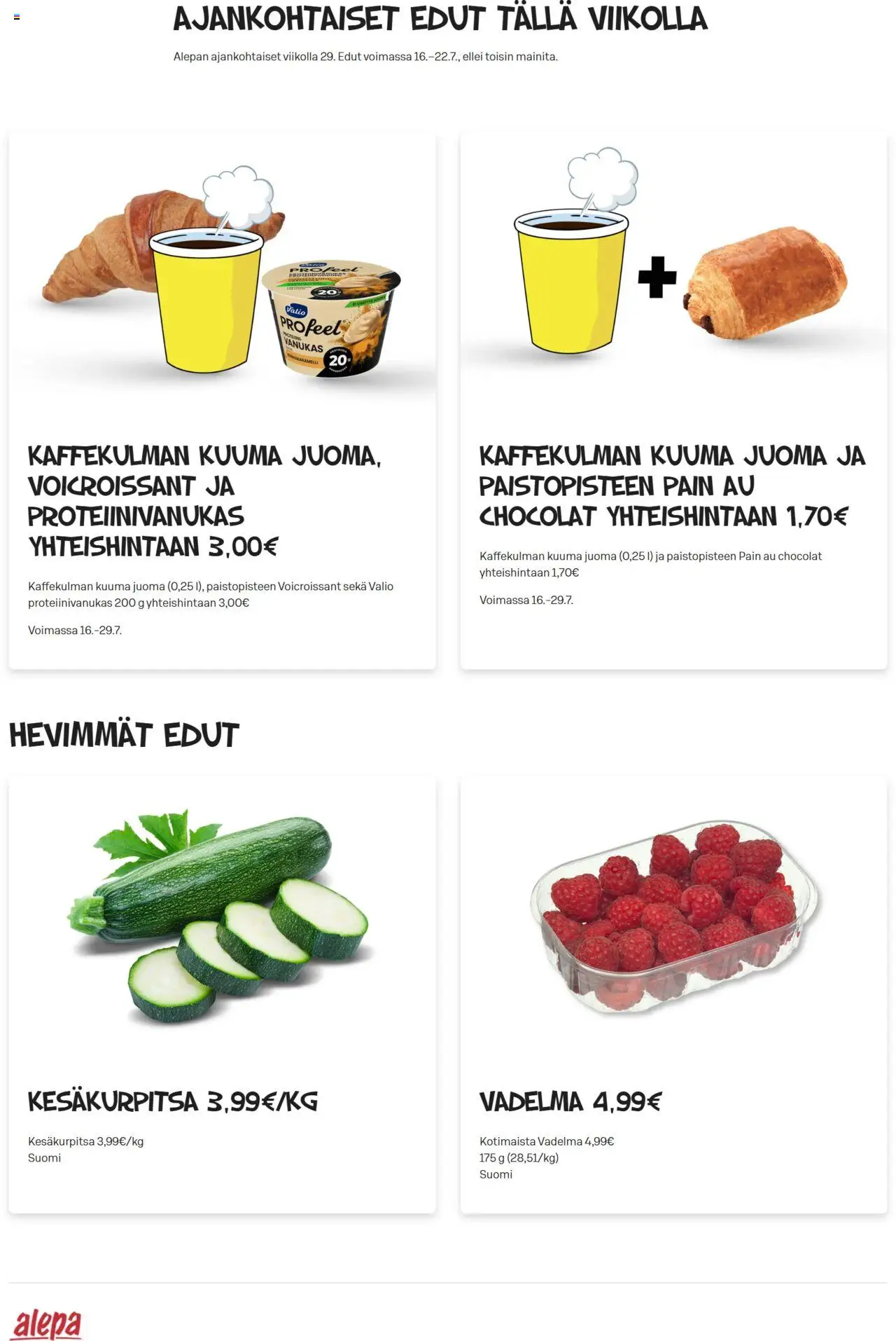Alepa-kaupan Tarjoukset voimassa 16/07/2025 - Sivulla 1