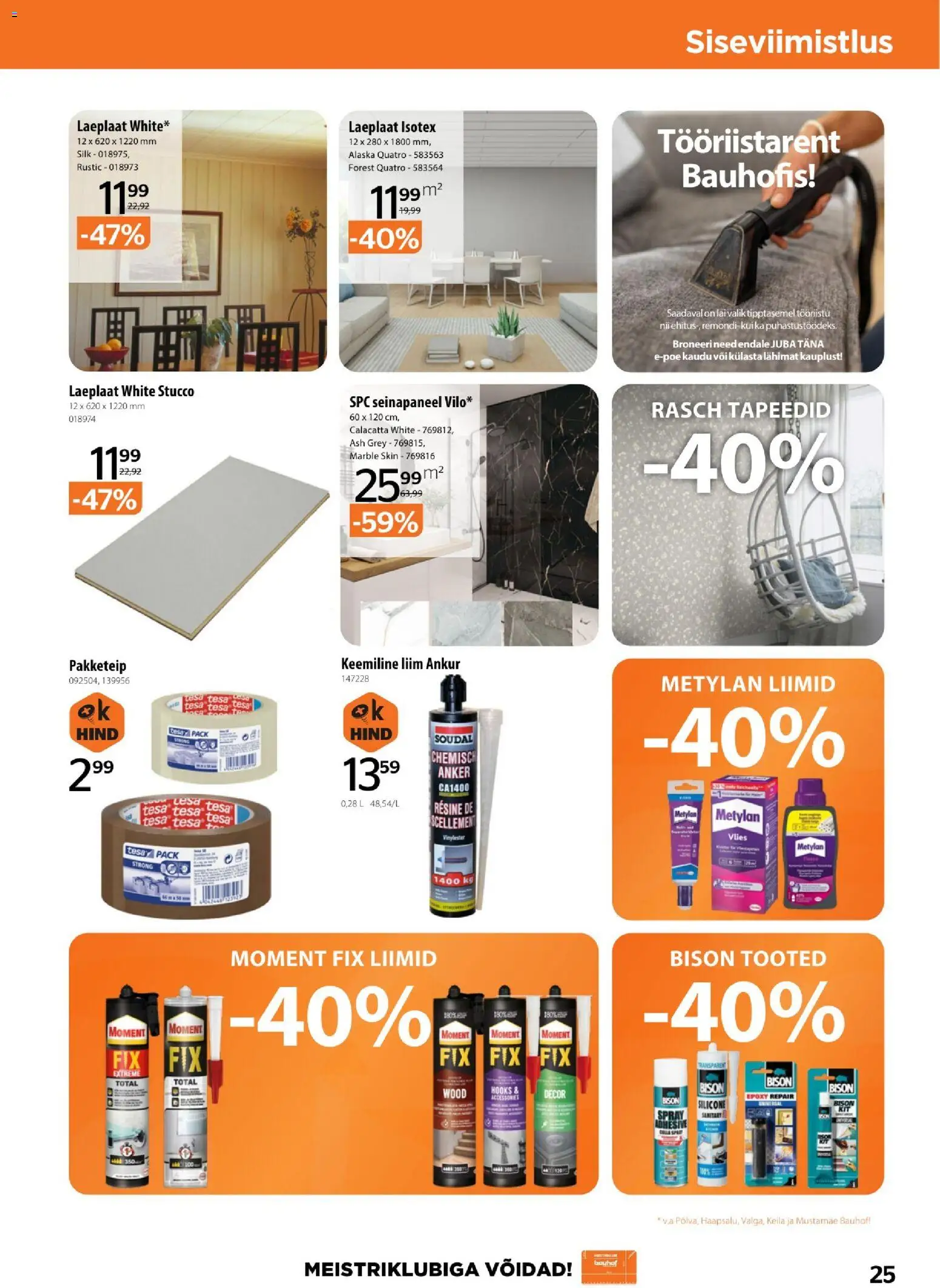 Bauhof kliendilehe eelvaade alates 2026.01.06