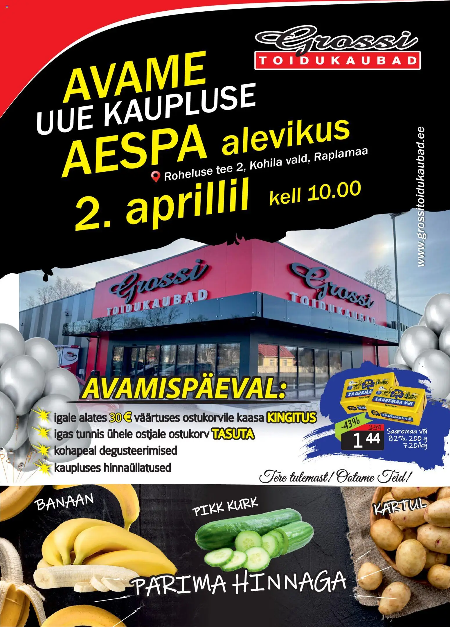 Grossi Toidukaubad kliendilehe eelvaade alates 02.04.2026