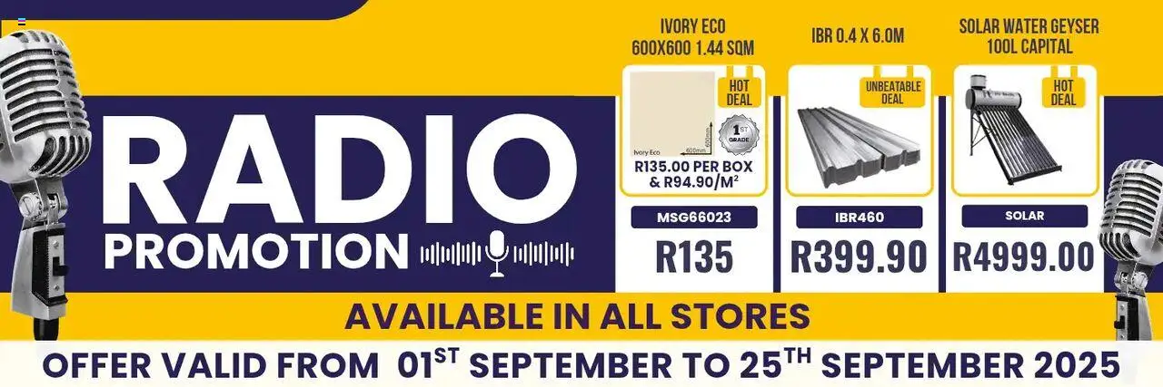Laduma Hardware Radio Promotion from 01/09 - 25/09/2025 > Promotions
