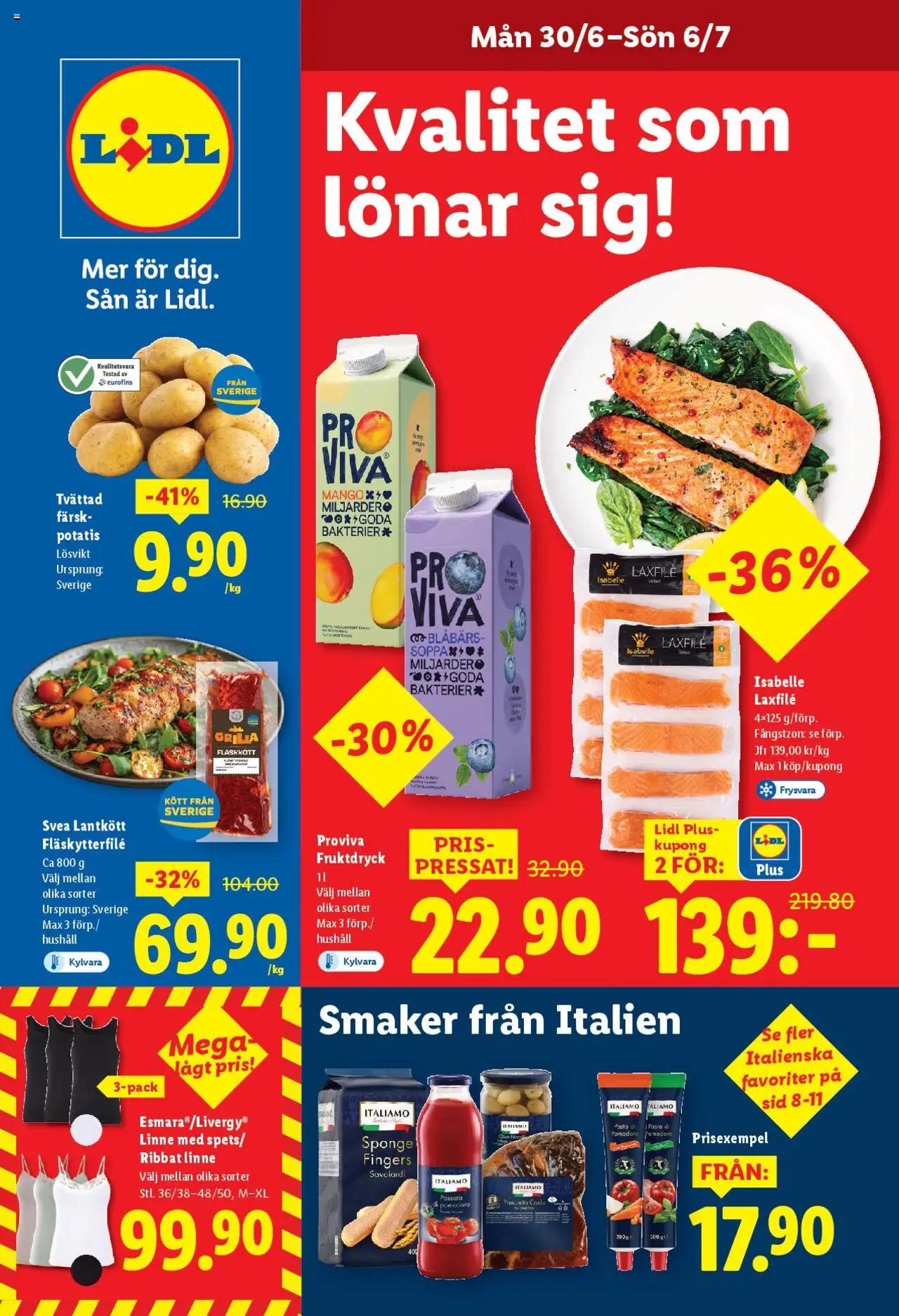 Aktuella reklamblad Lidl är giltig 30/06 2025 > Veckans Erbjudanden gäller från 30/06/2025 till 06/07/2025 sidnummer 1
