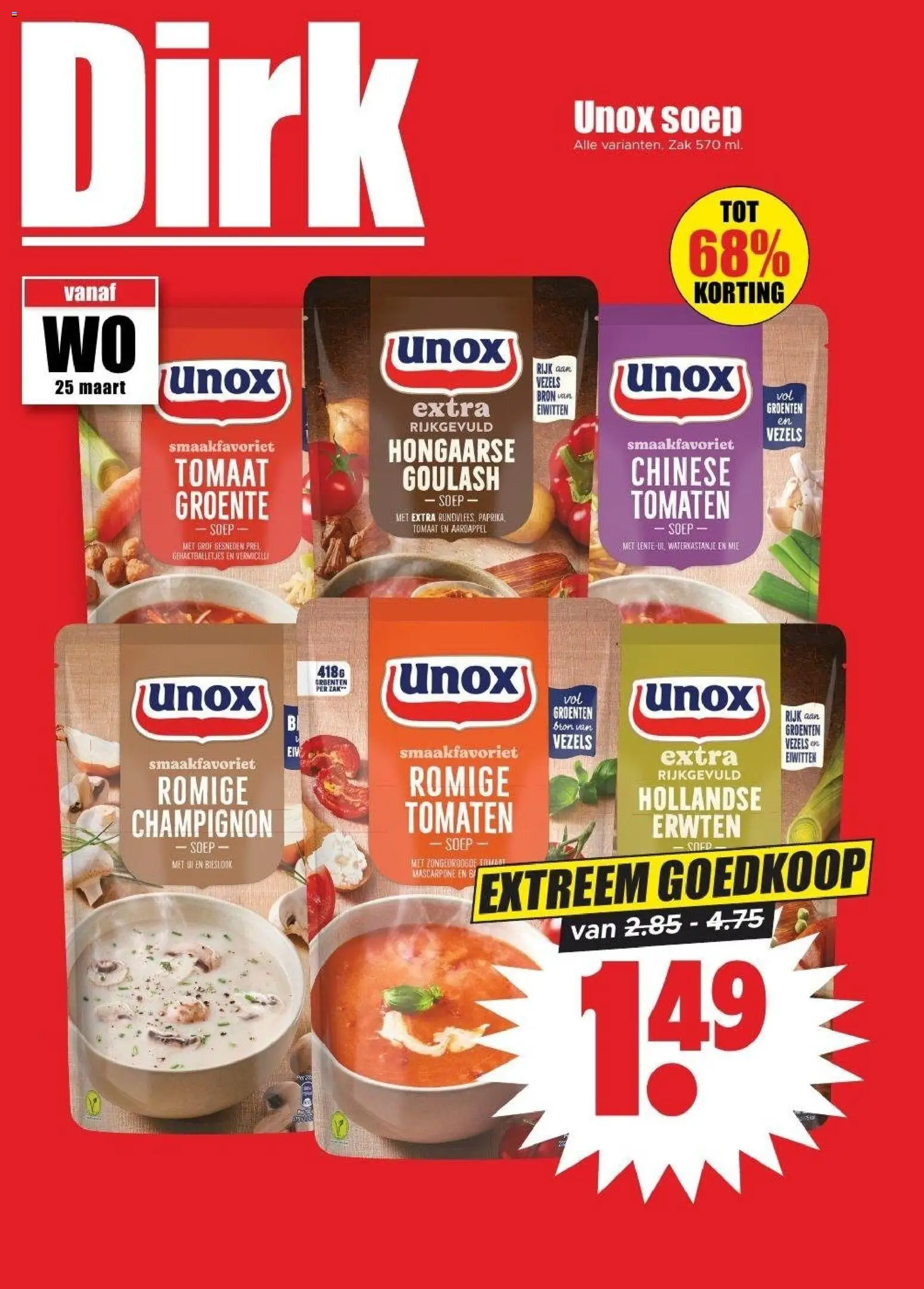 Voorbeeld van Dirk Folder / Publicité van winkel Dirk geldig vanaf 25/03/2026 - Mascarpone, Groenten, Aardappel, Champignon, Tomaten, Tomaat, Zak