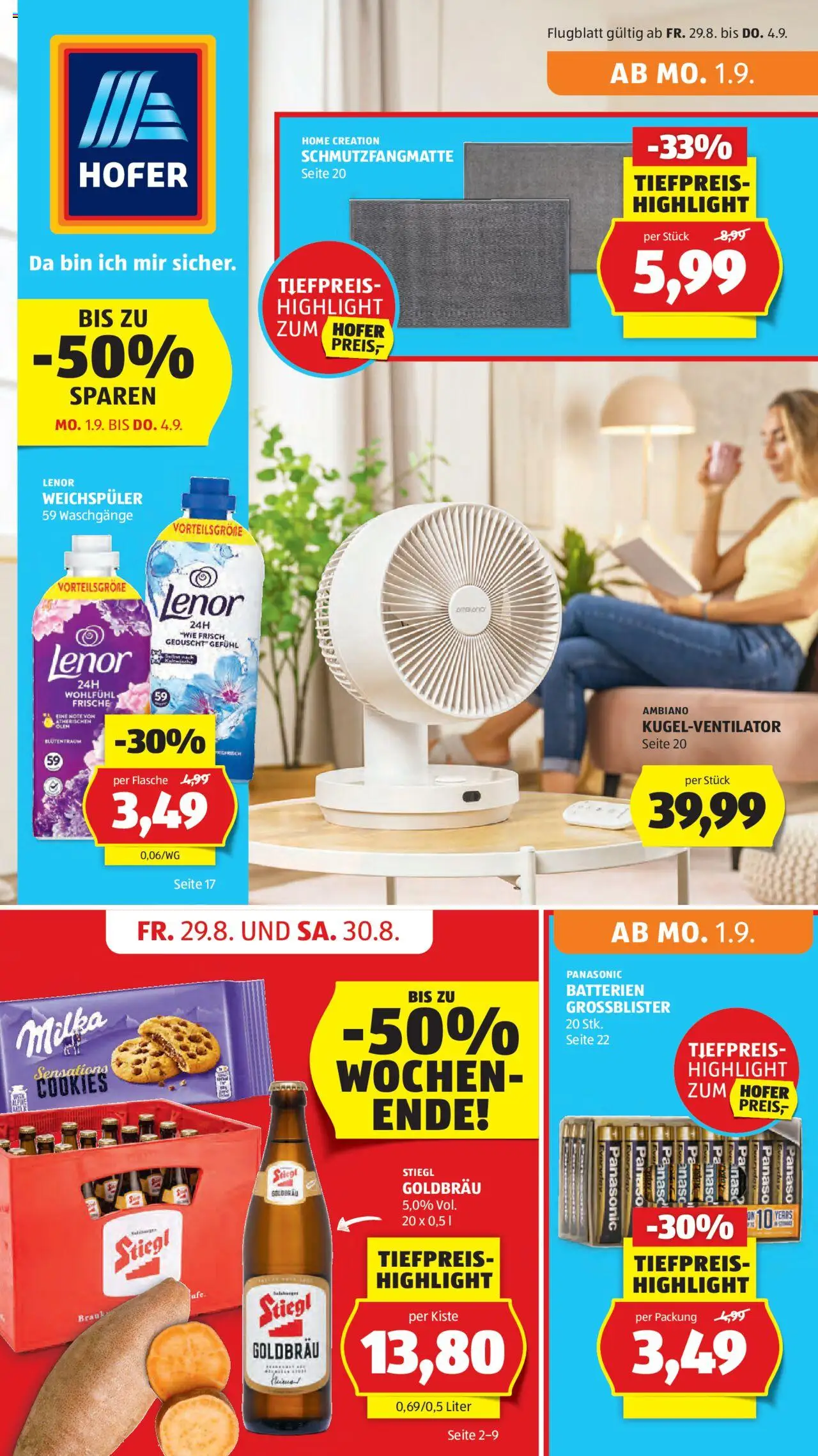  HOFER Flugblatt 29.08.2025 - Prospekt aktuell, Angebote - Seite 1