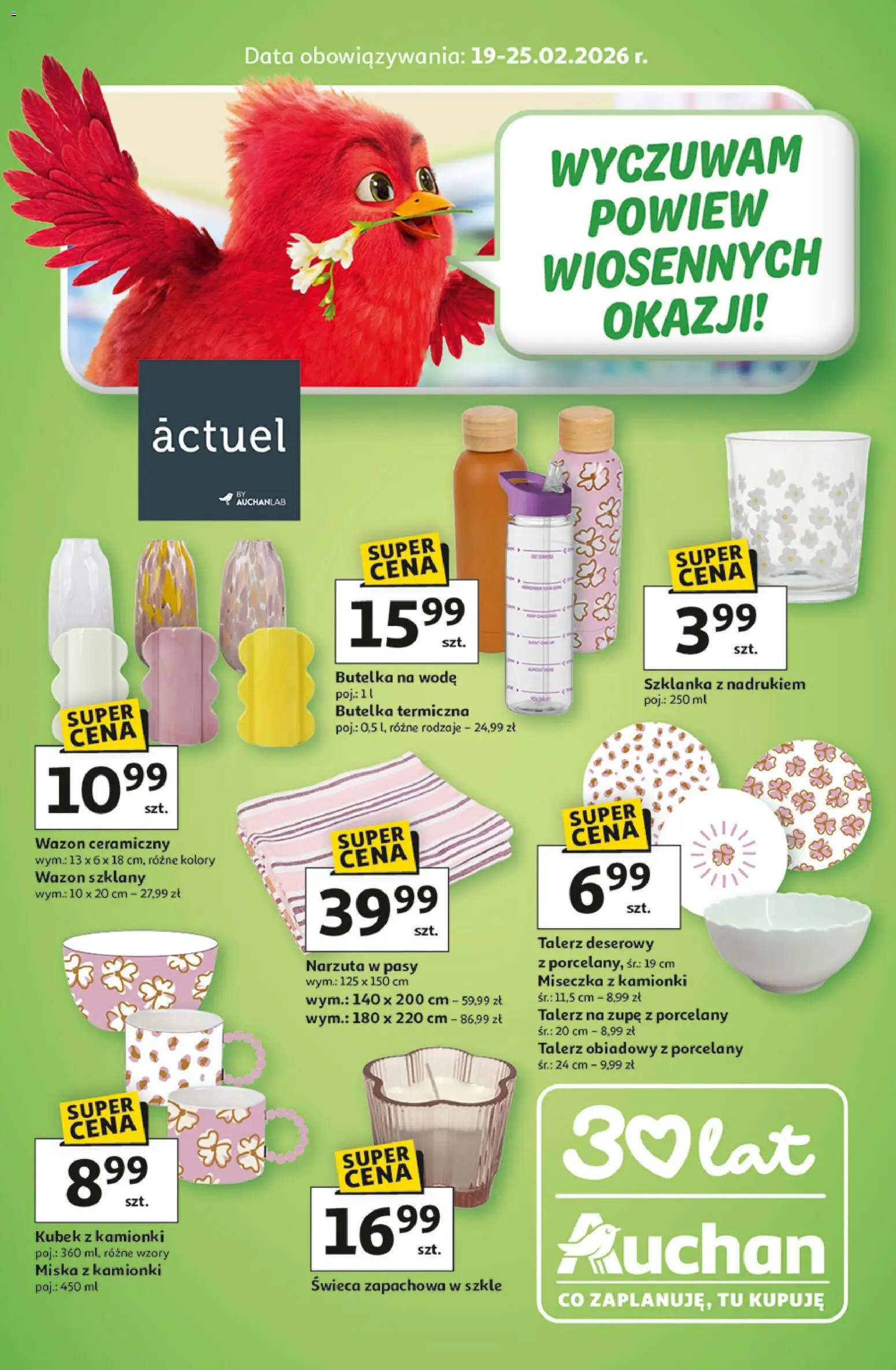 Pogląd gazetki "Wiosenne Okazje Hipermarket" ze sklepu Auchan ważnej od 19.02.2026