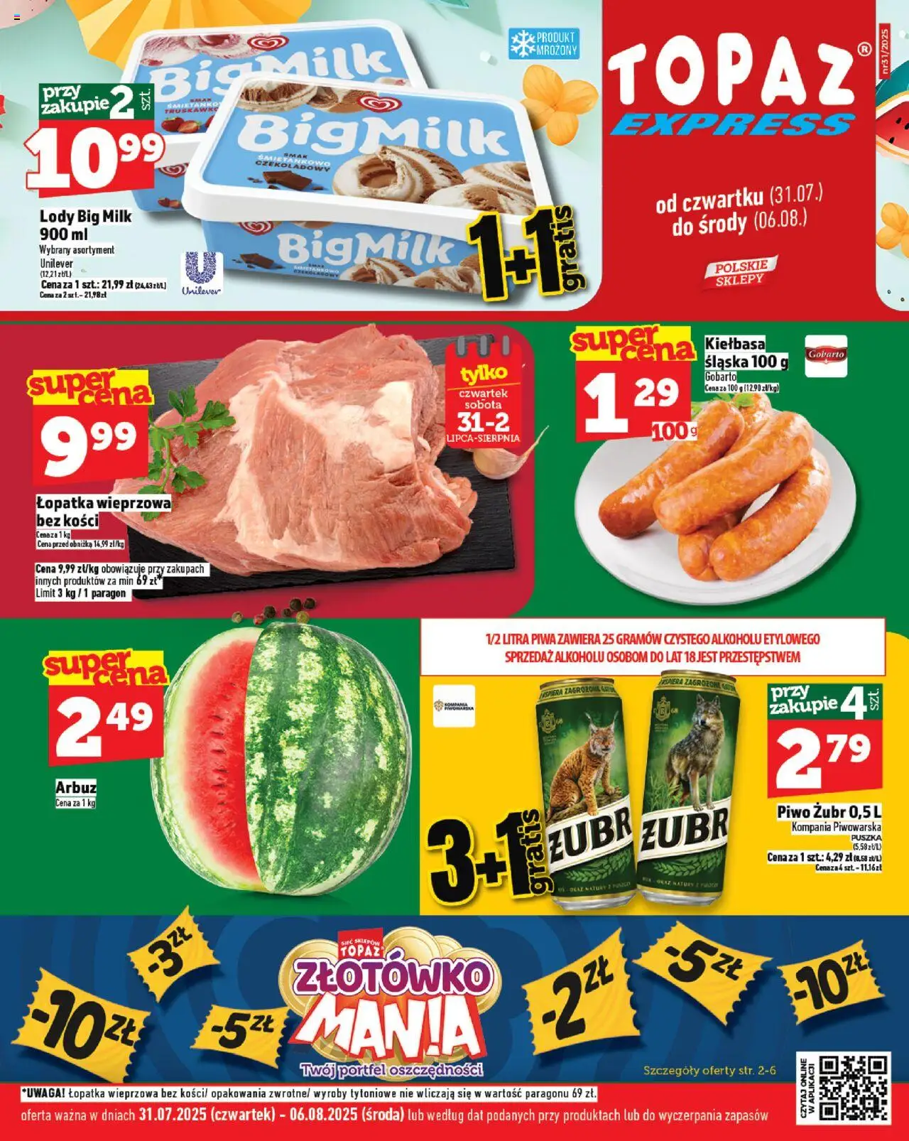 Topaz Express od 31.07.2025 - Nowa Gazetka - Numer strony 1