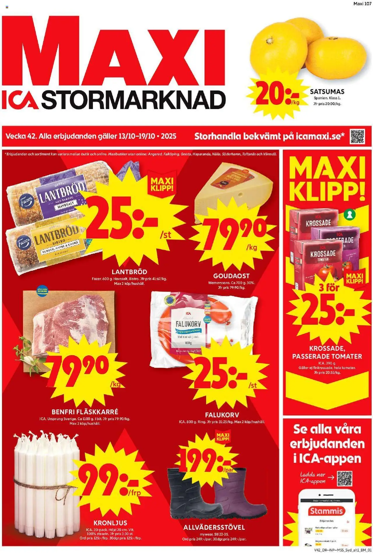 Arlöv är giltig 13/10 2025 > Veckans Erbjudanden gäller från 13/10/2025 till 19/10/2025 sidnummer 1