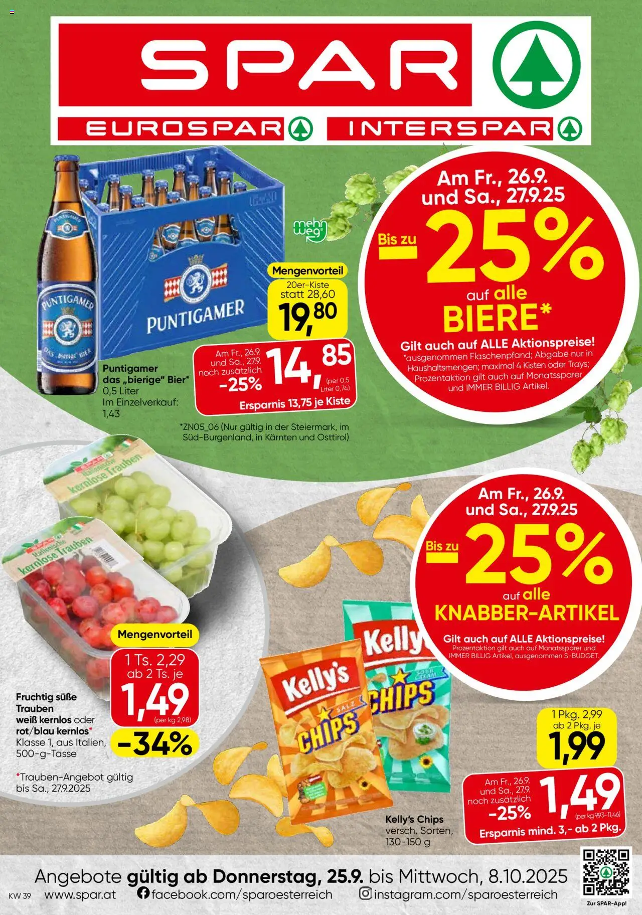  SPAR Flugblatt 25.09.2025 - Prospekt "Steiermark" - Seite 1